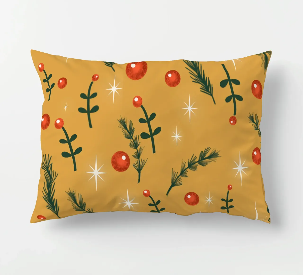 Feuillage de Noël jaune coussin de susanacosta