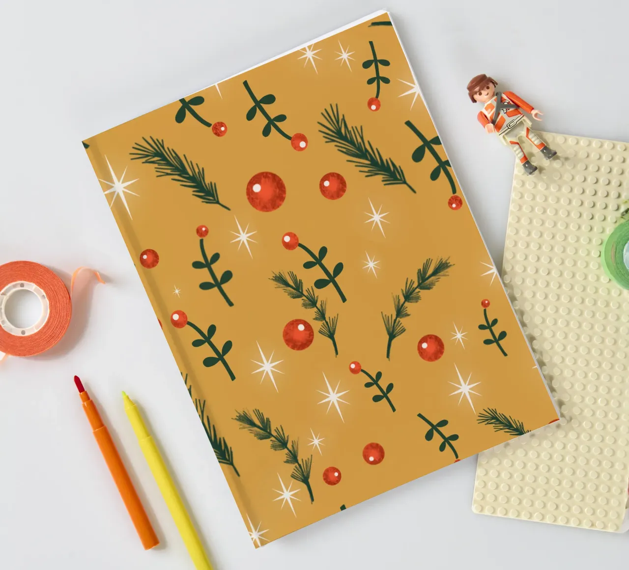 Feuillage de Noël jaune carnet de notes de susanacosta