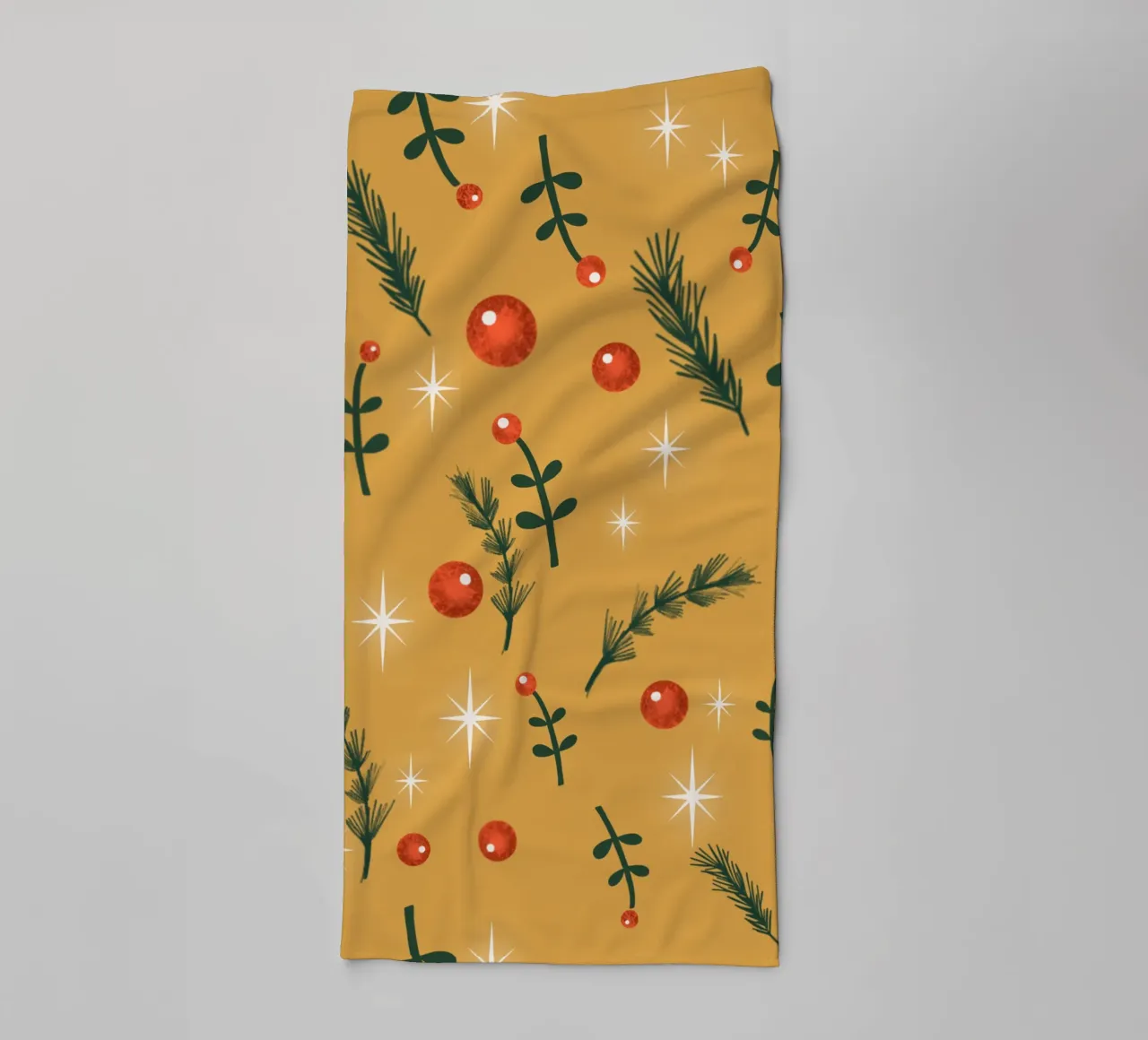 Feuillage de Noël jaune serviette de bain de susanacosta