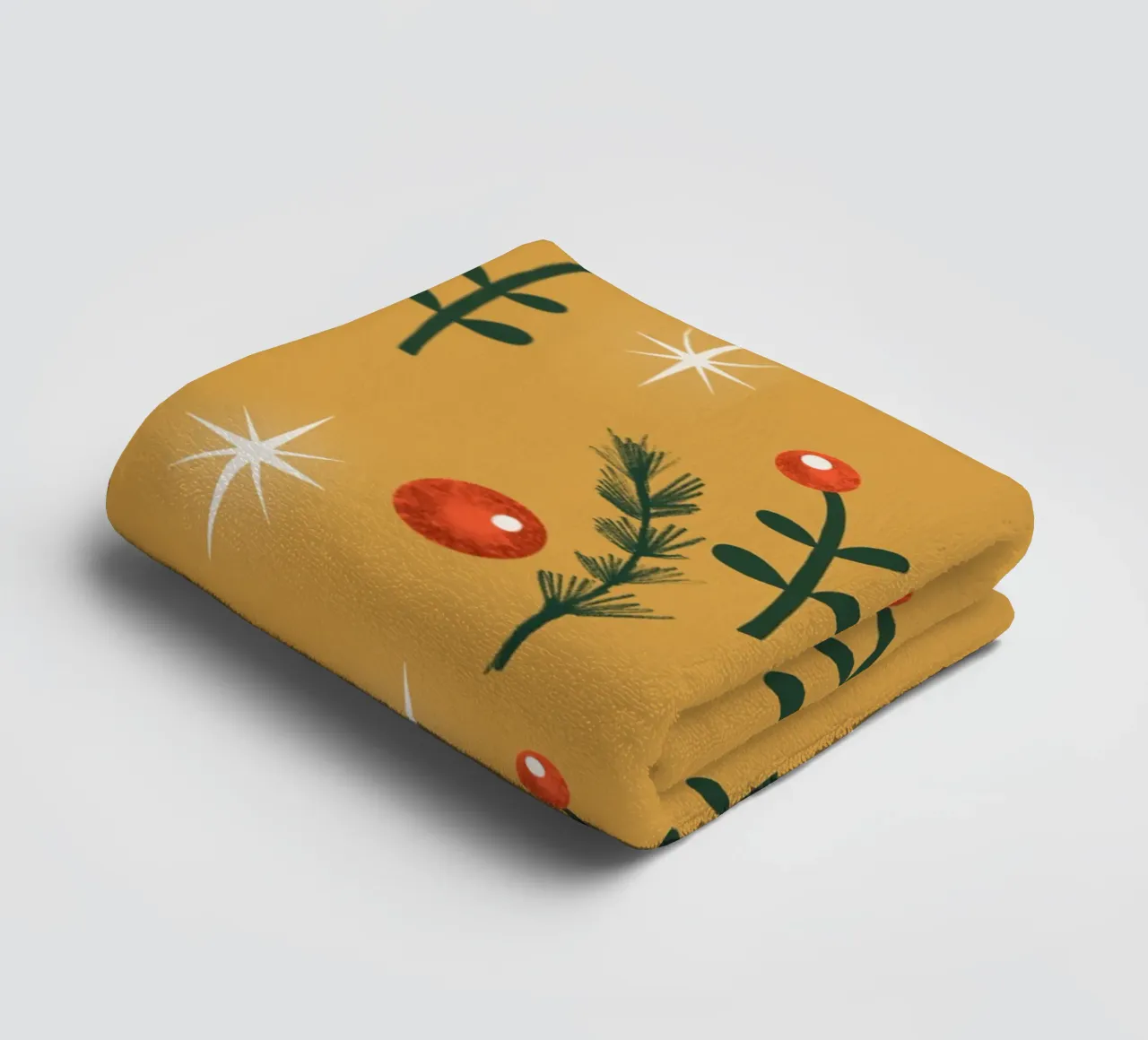 Feuillage de Noël jaune serviette de bain de susanacosta