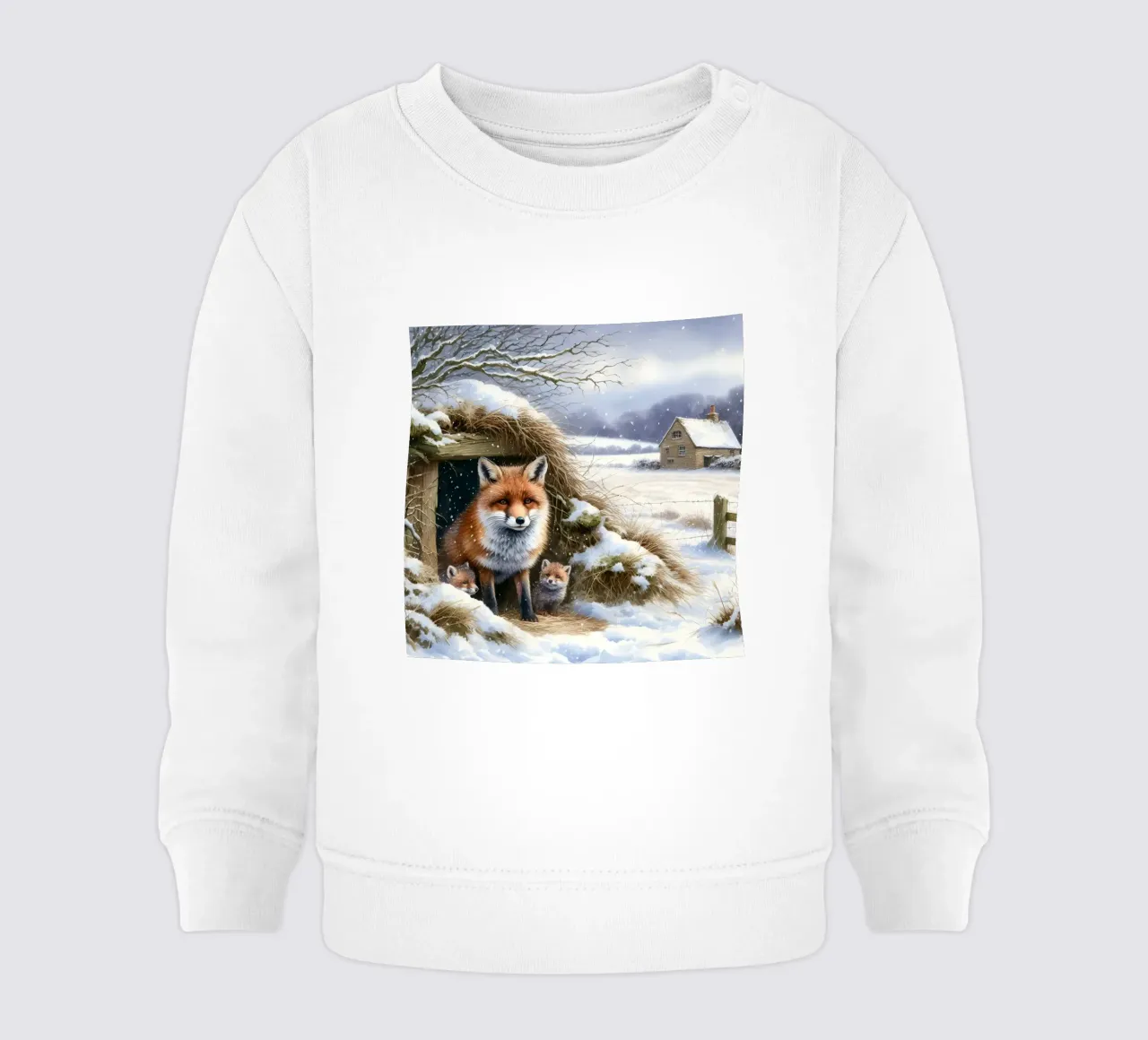 Cuccioli di volpe in inverno felpa neonato da ARTOMATIC