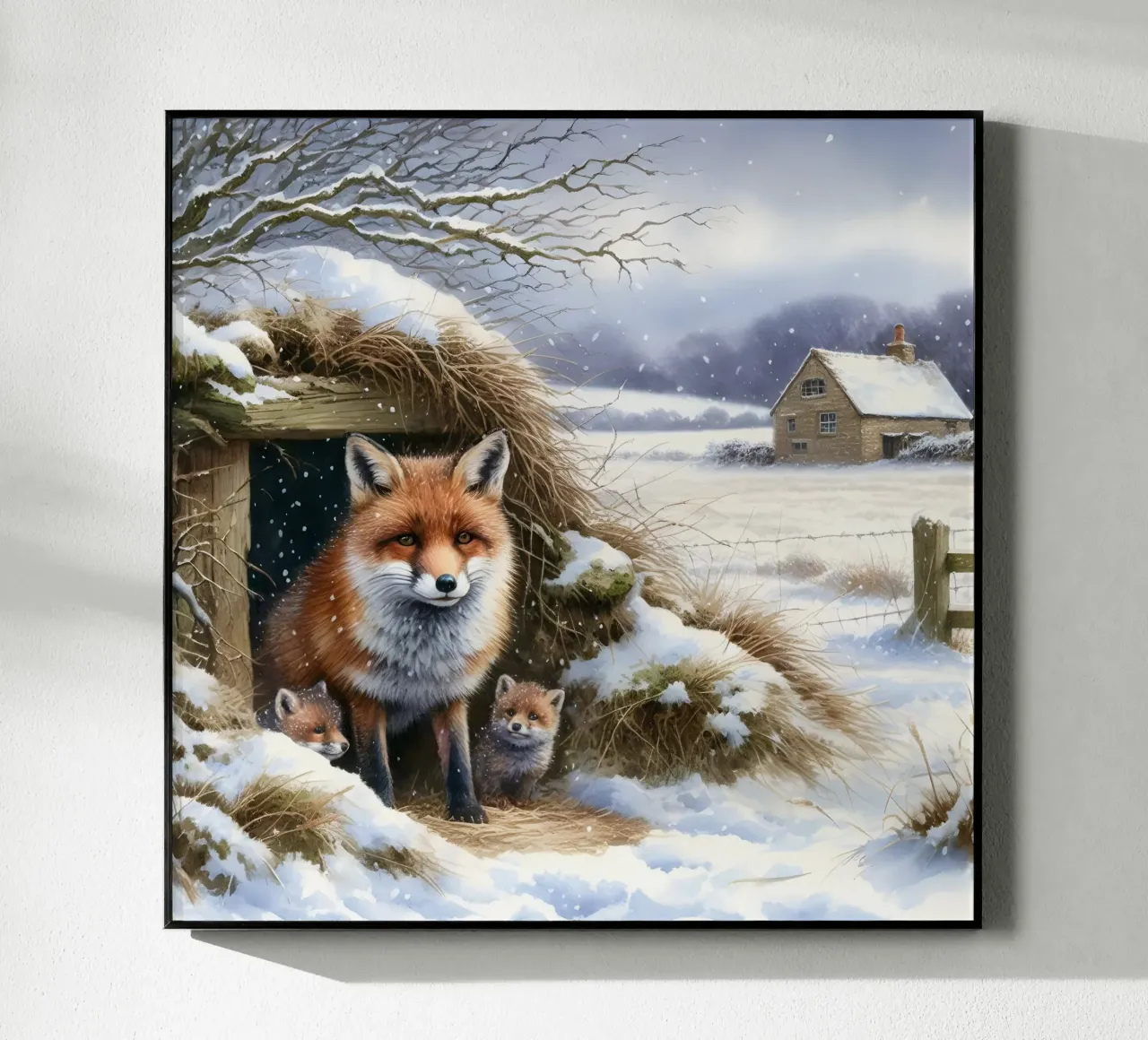 Cuccioli di volpe in inverno plexiglass da ARTOMATIC