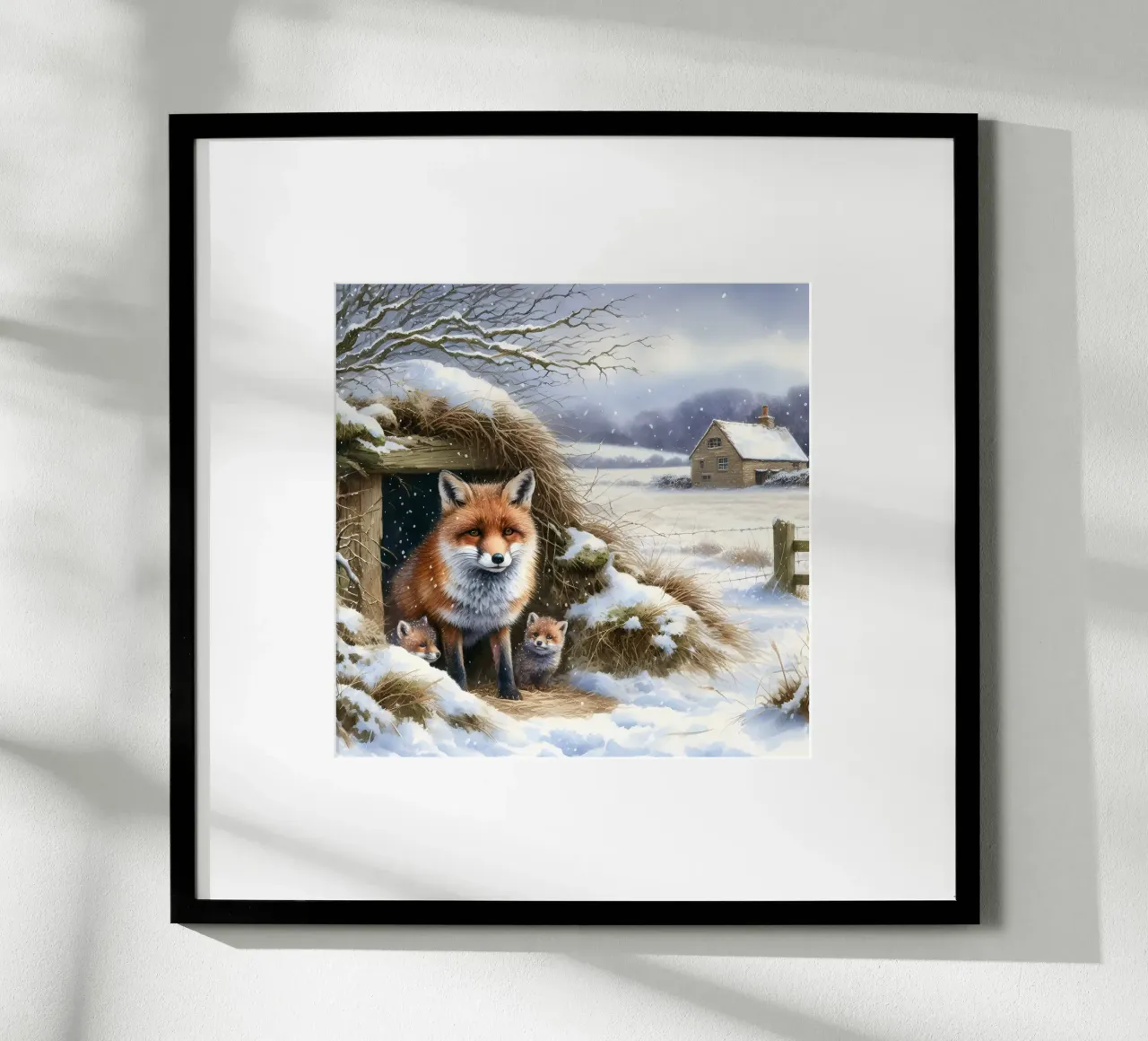 Cuccioli di volpe in inverno carta hahnemühle da ARTOMATIC