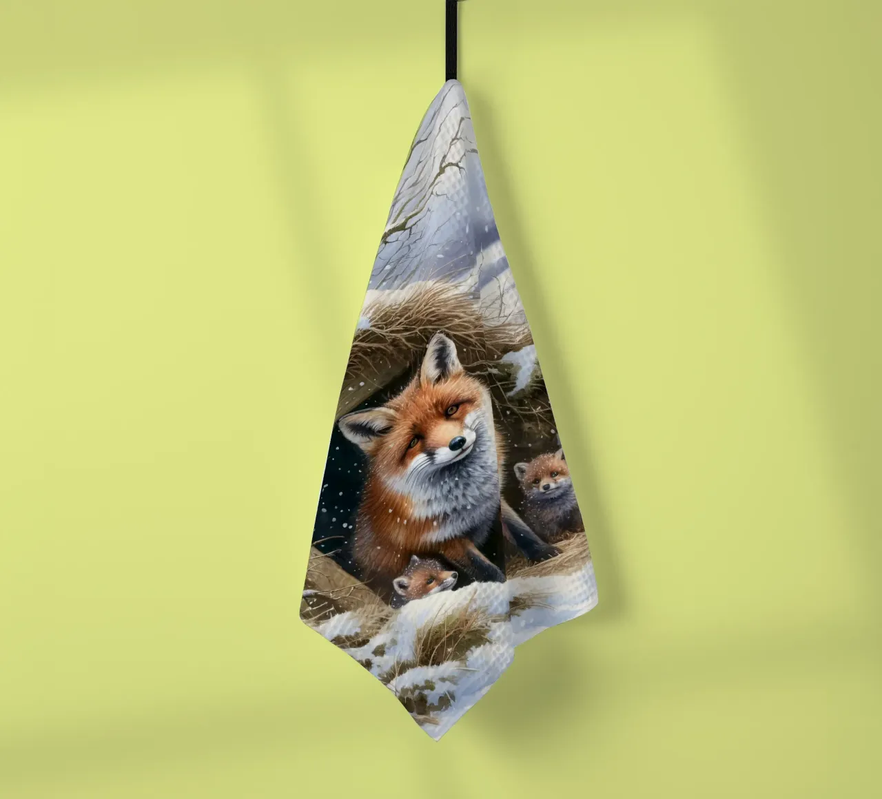 Cuccioli di volpe in inverno canovaccio da cucina da ARTOMATIC