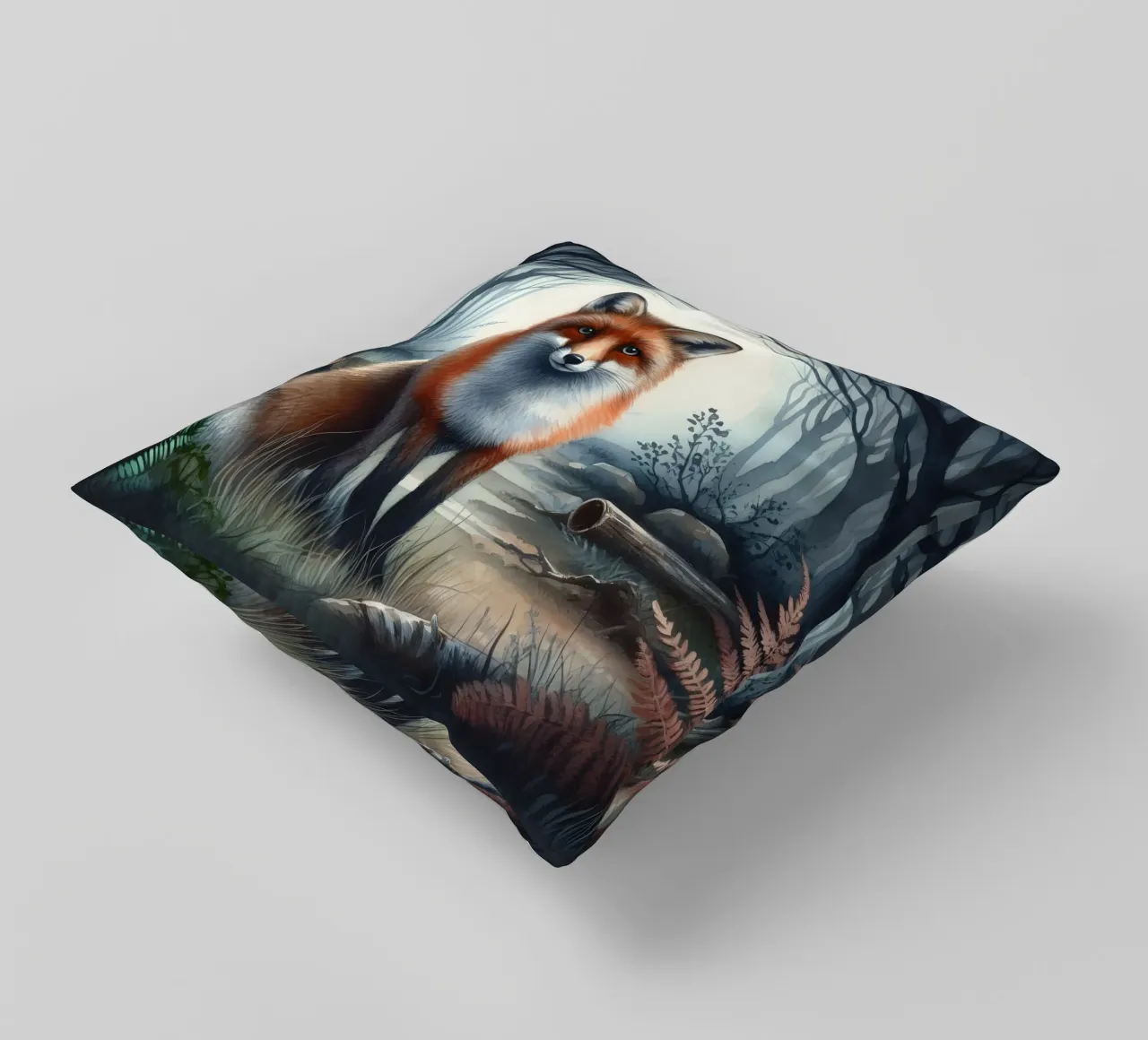 Fox In The Forest decorative cushion by ARTOMATIC