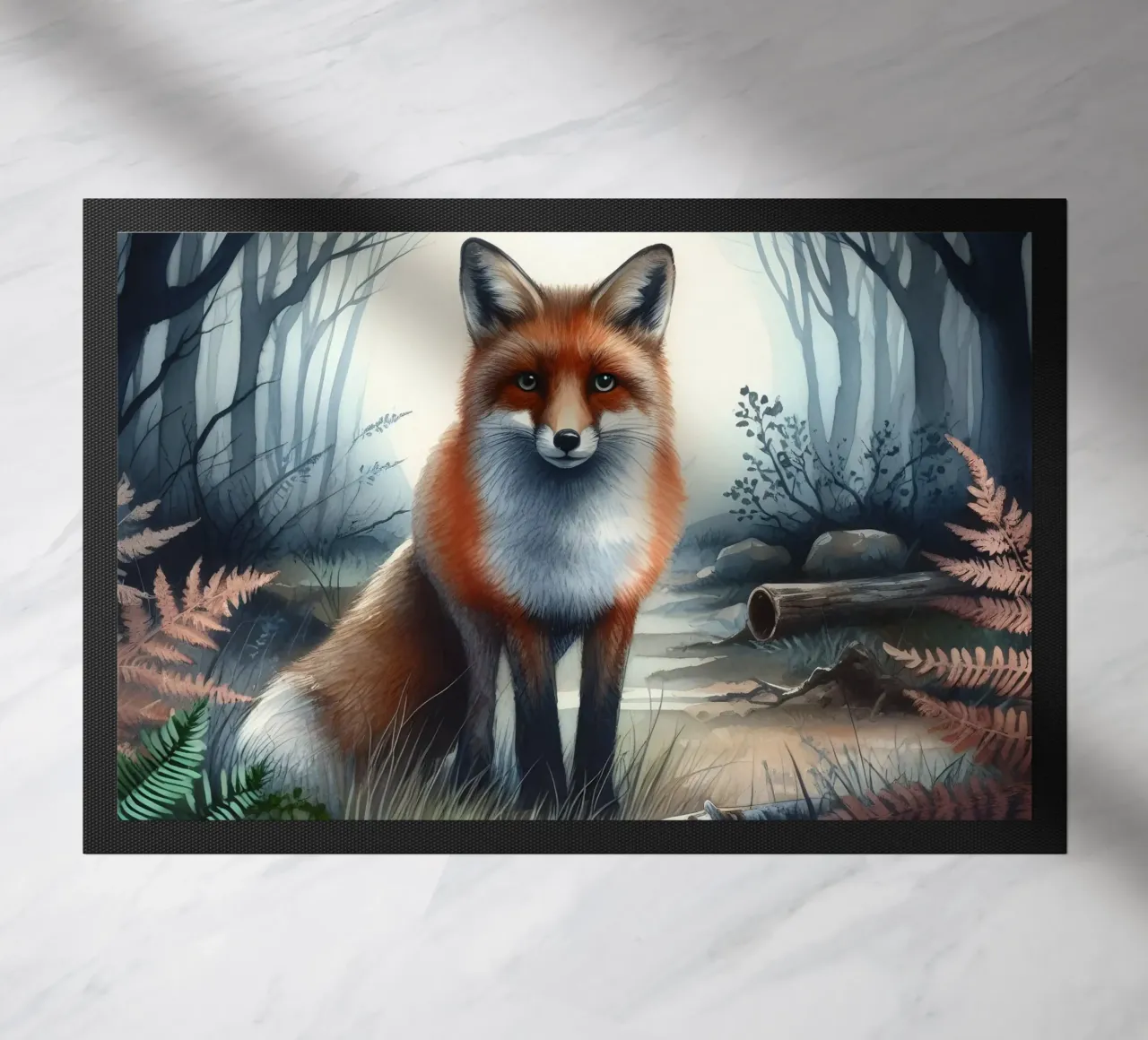 Fox In The Forest doormat by ARTOMATIC