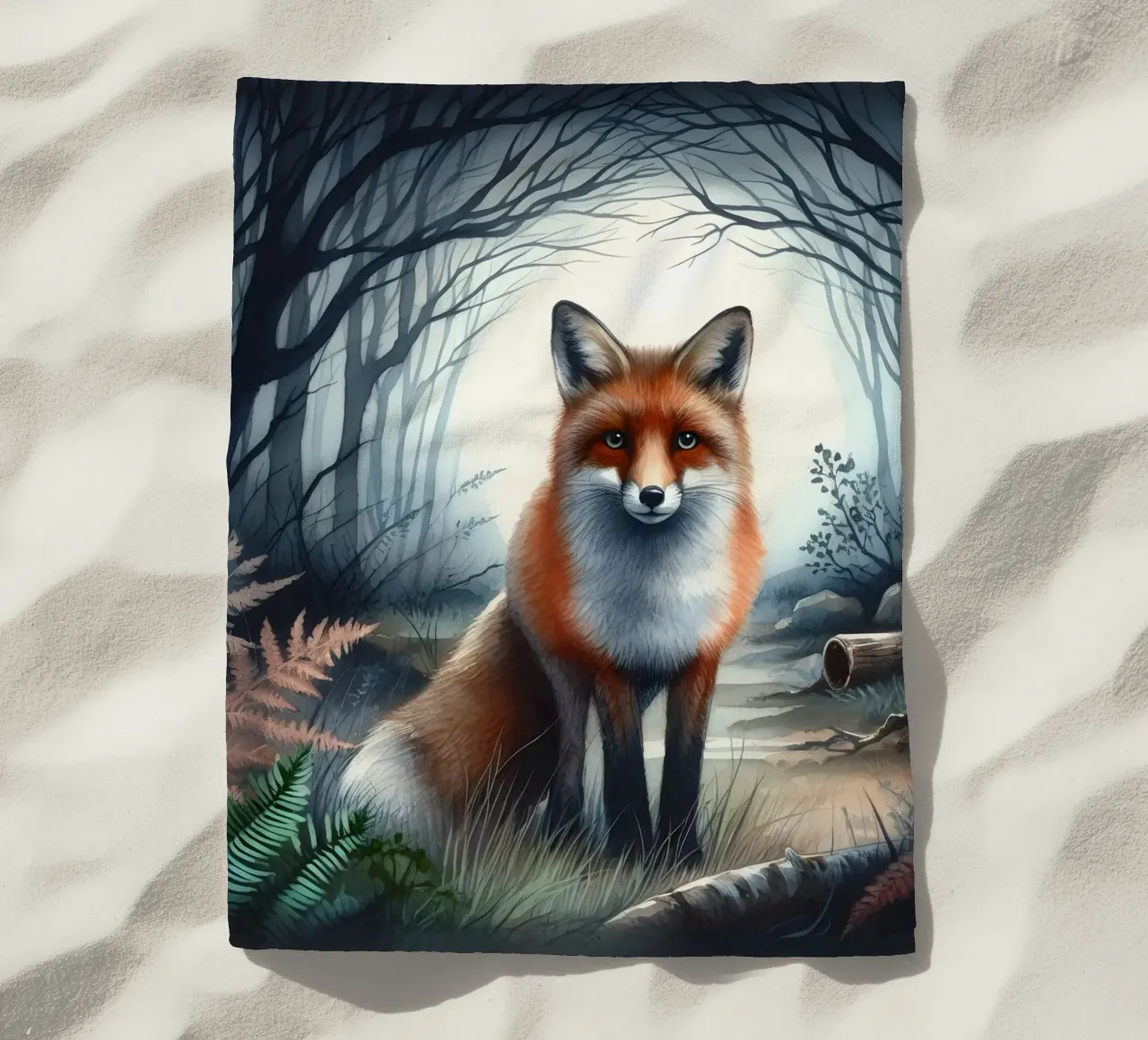 Fox In The Forest beach towel by ARTOMATIC