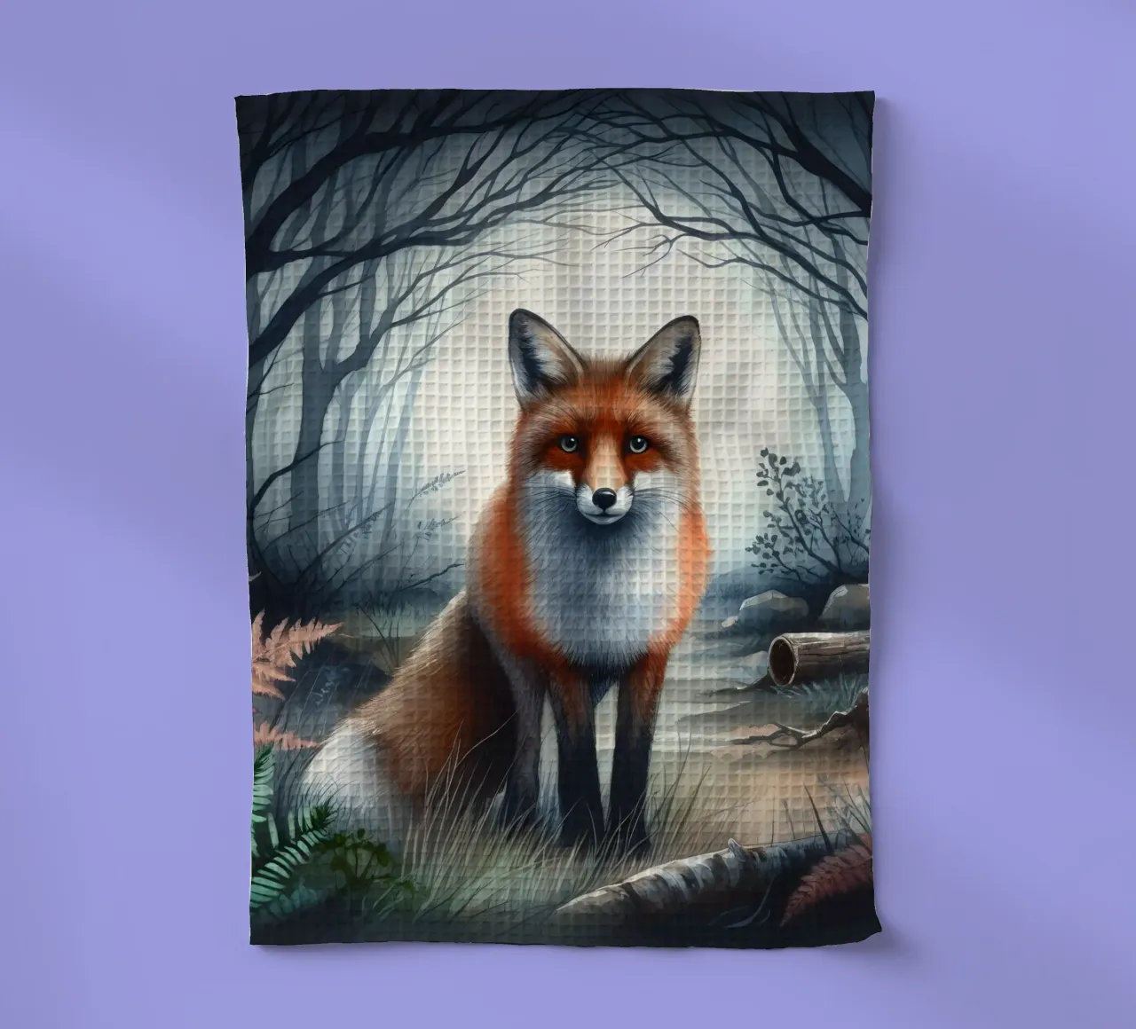 Renard dans la forêt torchon de ARTOMATIC