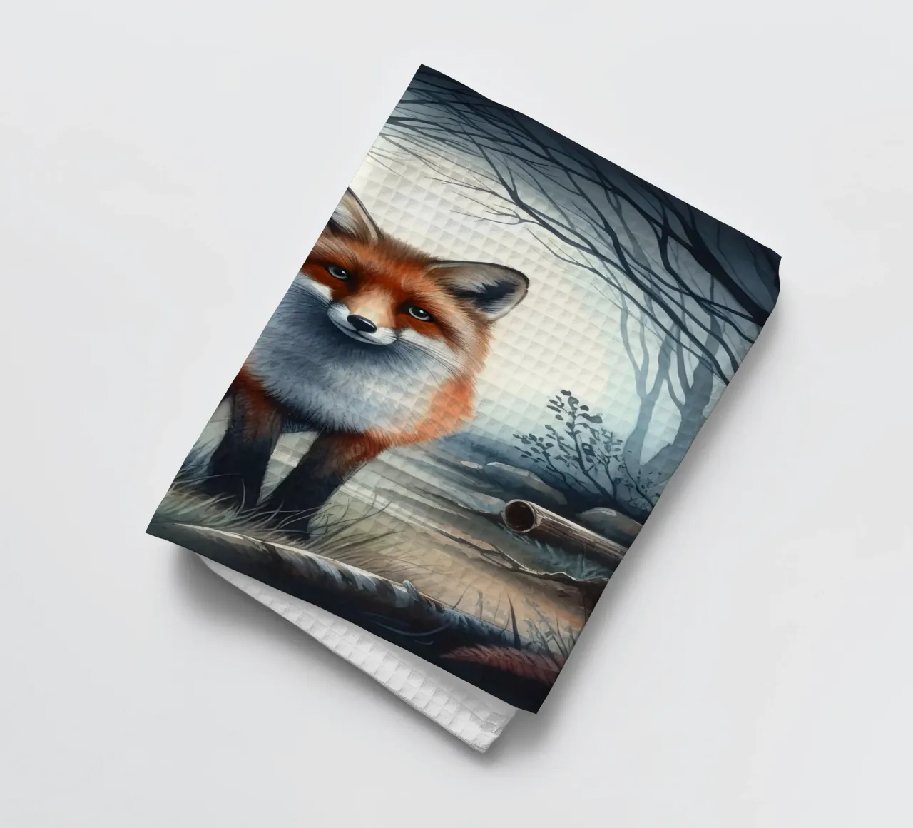Renard dans la forêt torchon de ARTOMATIC