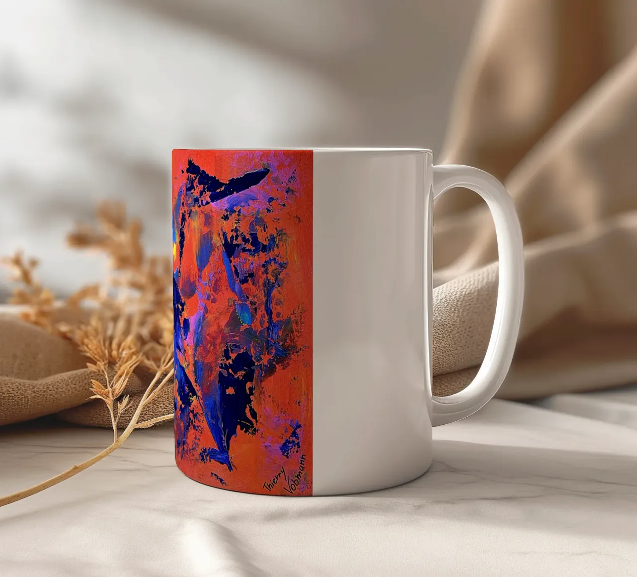 IDEAL GIFT 65 tazza in ceramica da Thierry Vobmann Abstract painting