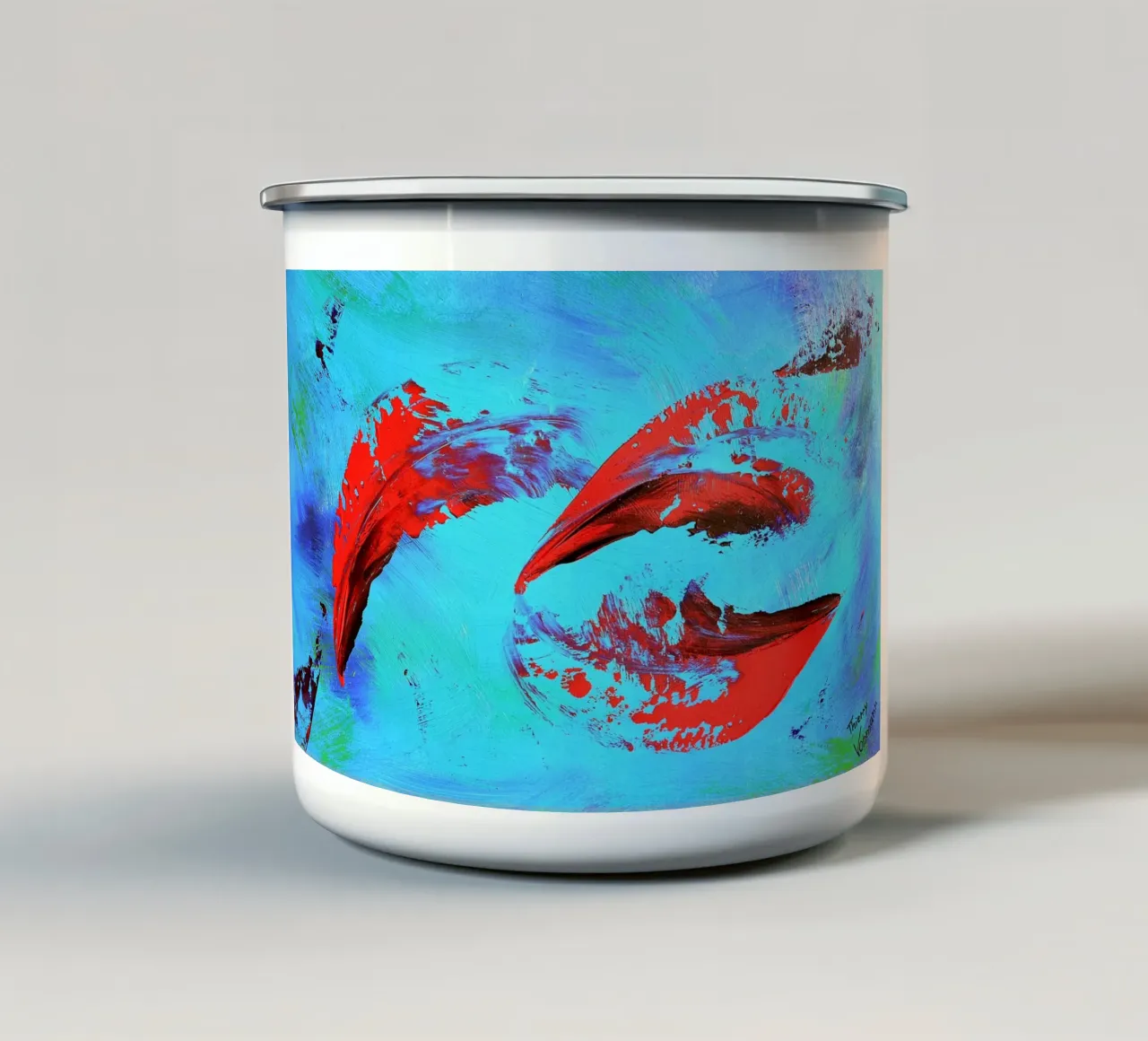 IDEAL GIFT 66 tazza in smalto da Thierry Vobmann Abstract painting