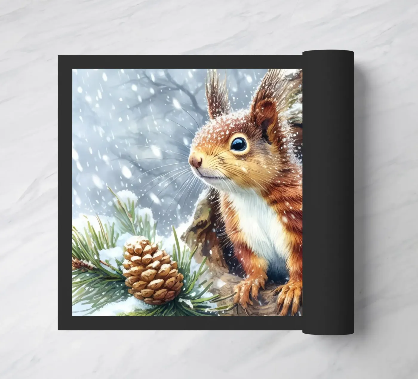 Red Squirrel doormat by ARTOMATIC