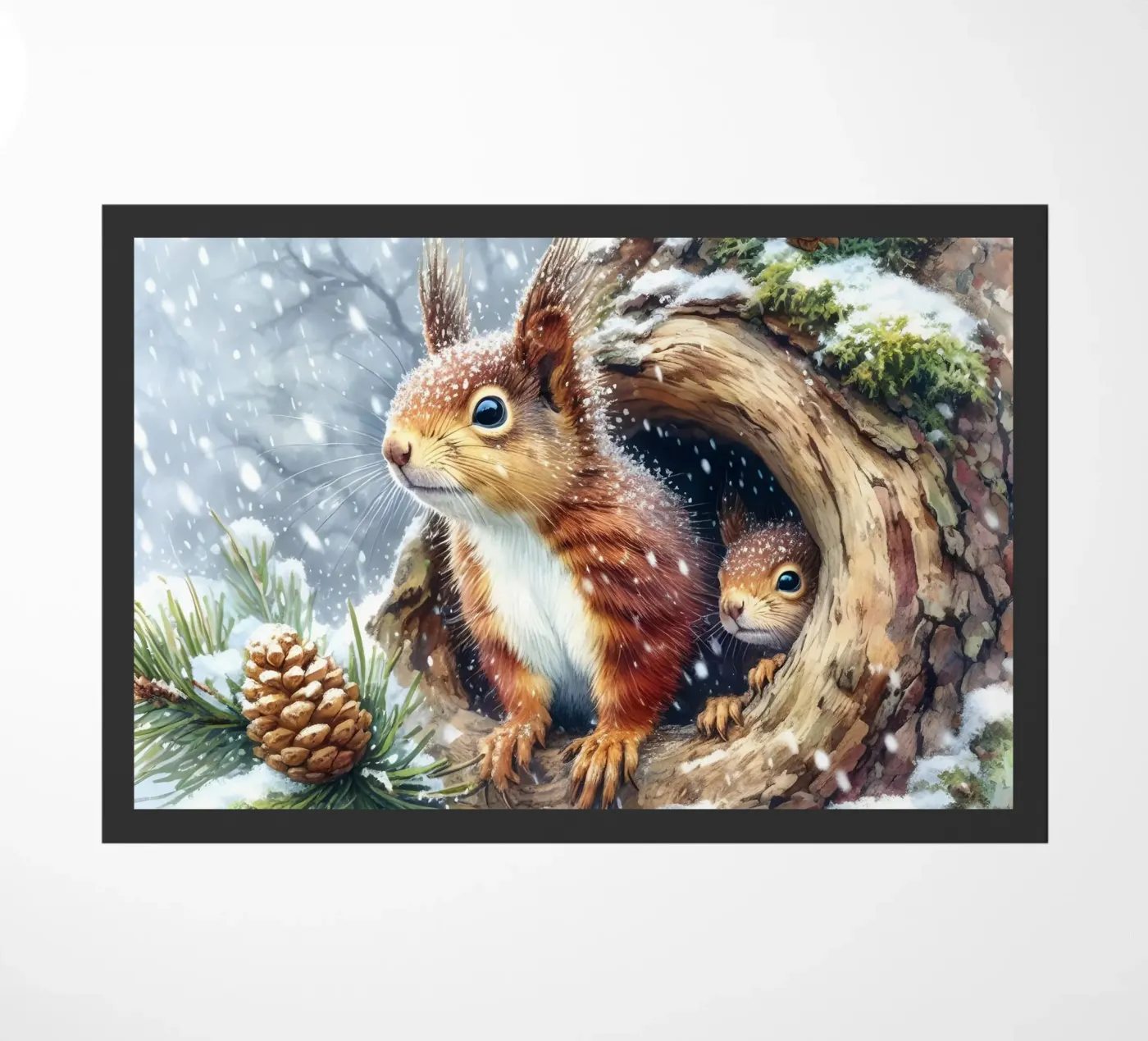 Red Squirrel doormat by ARTOMATIC
