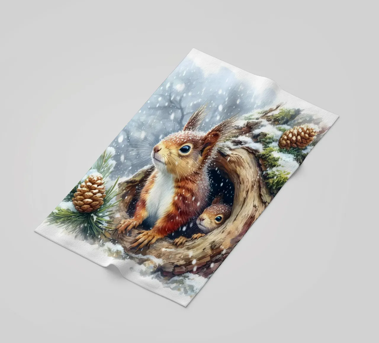 Scoiattolo rosso telo mare da ARTOMATIC