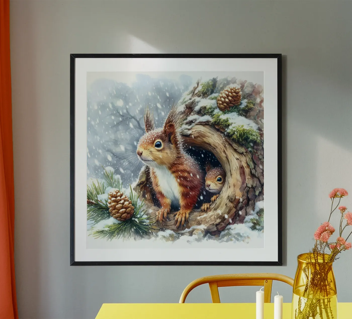 Rotes Eichhörnchen Poster von ARTOMATIC