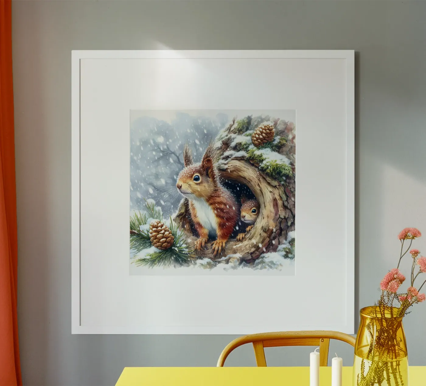 Rotes Eichhörnchen Poster von ARTOMATIC