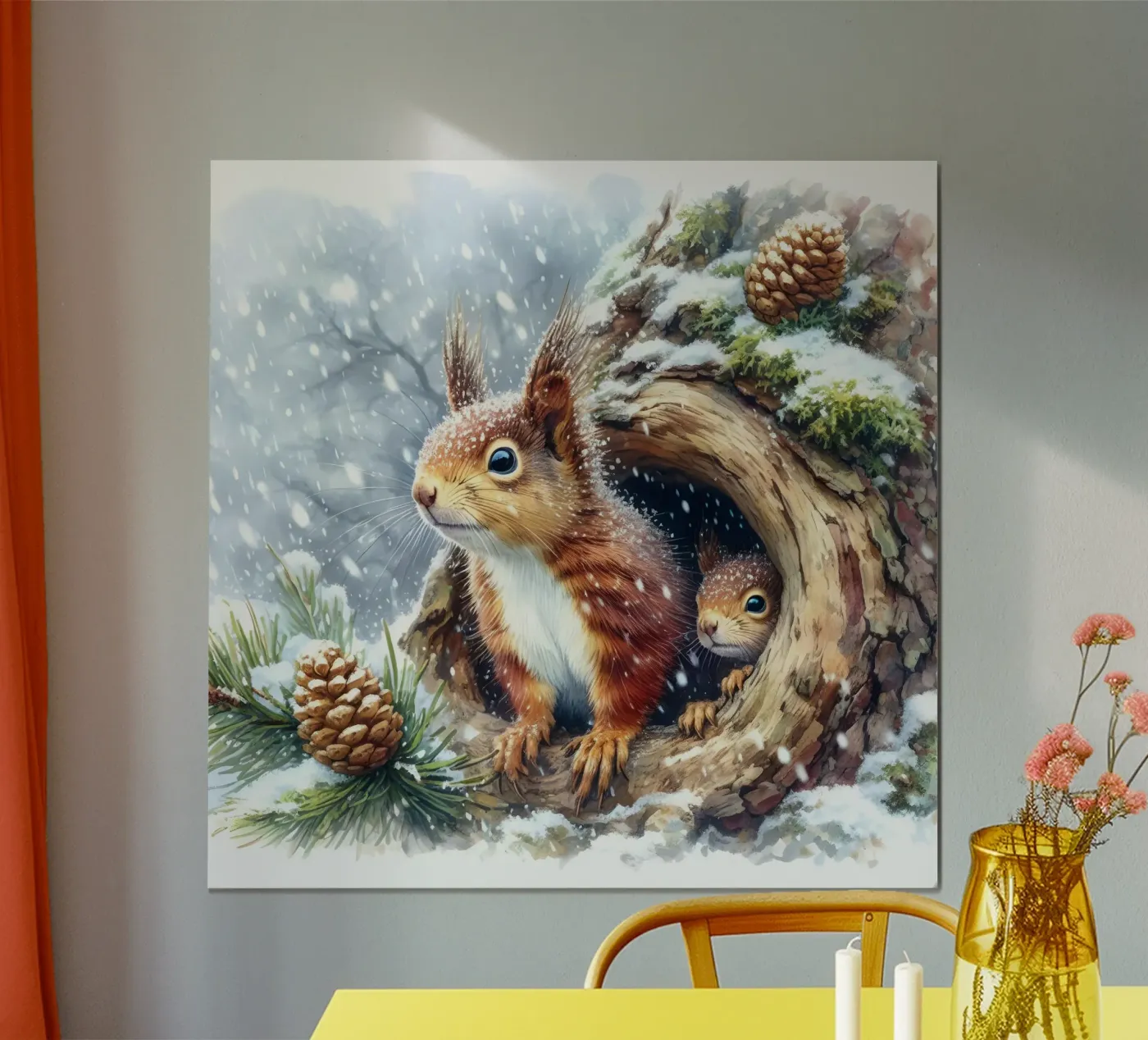 Rotes Eichhörnchen Poster von ARTOMATIC