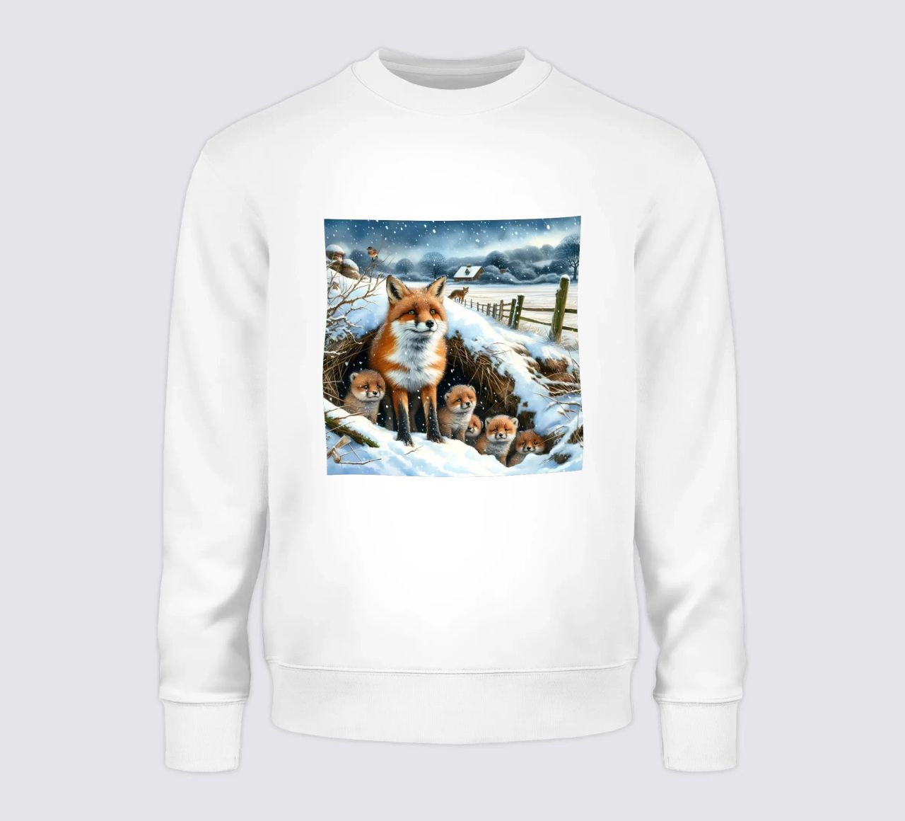 Zorro y cachorros en Navidad sudadera de ARTOMATIC