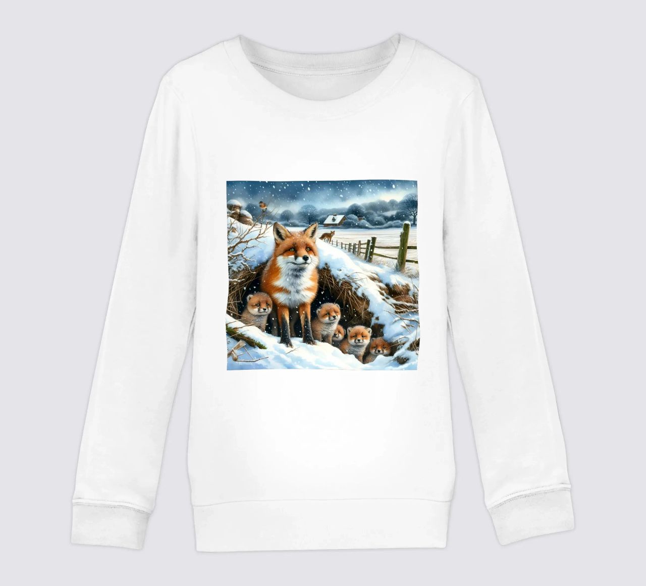 Zorro y cachorros en Navidad sudadera para niño de ARTOMATIC