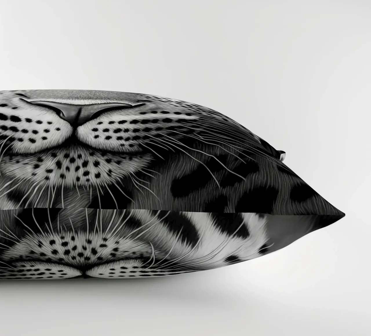 Ritratto di leopardo - Disegno in bianco e nero cuscino da Autofocus