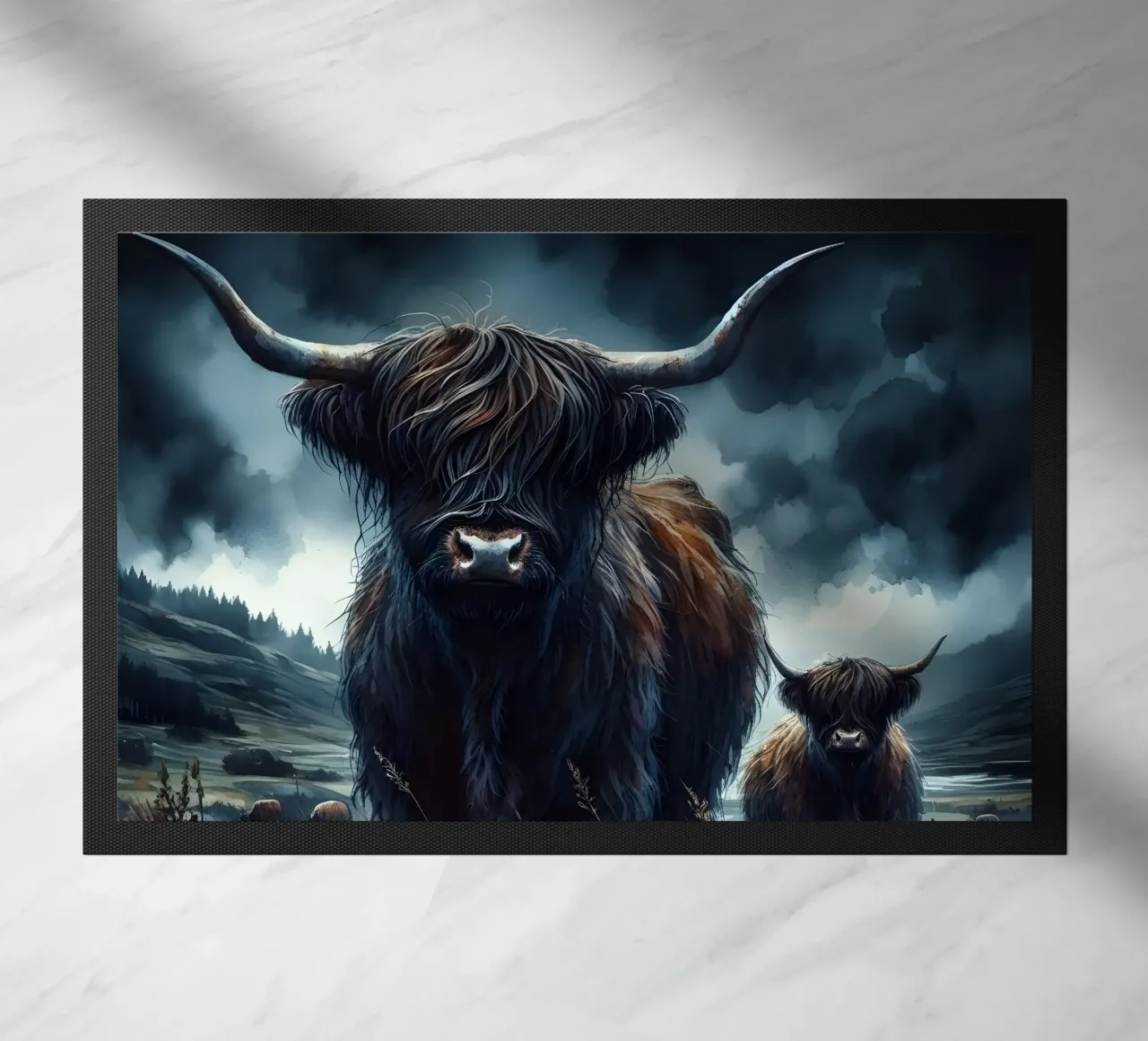 SCOTTISH HIGHLAND COW doormat by ARTOMATIC