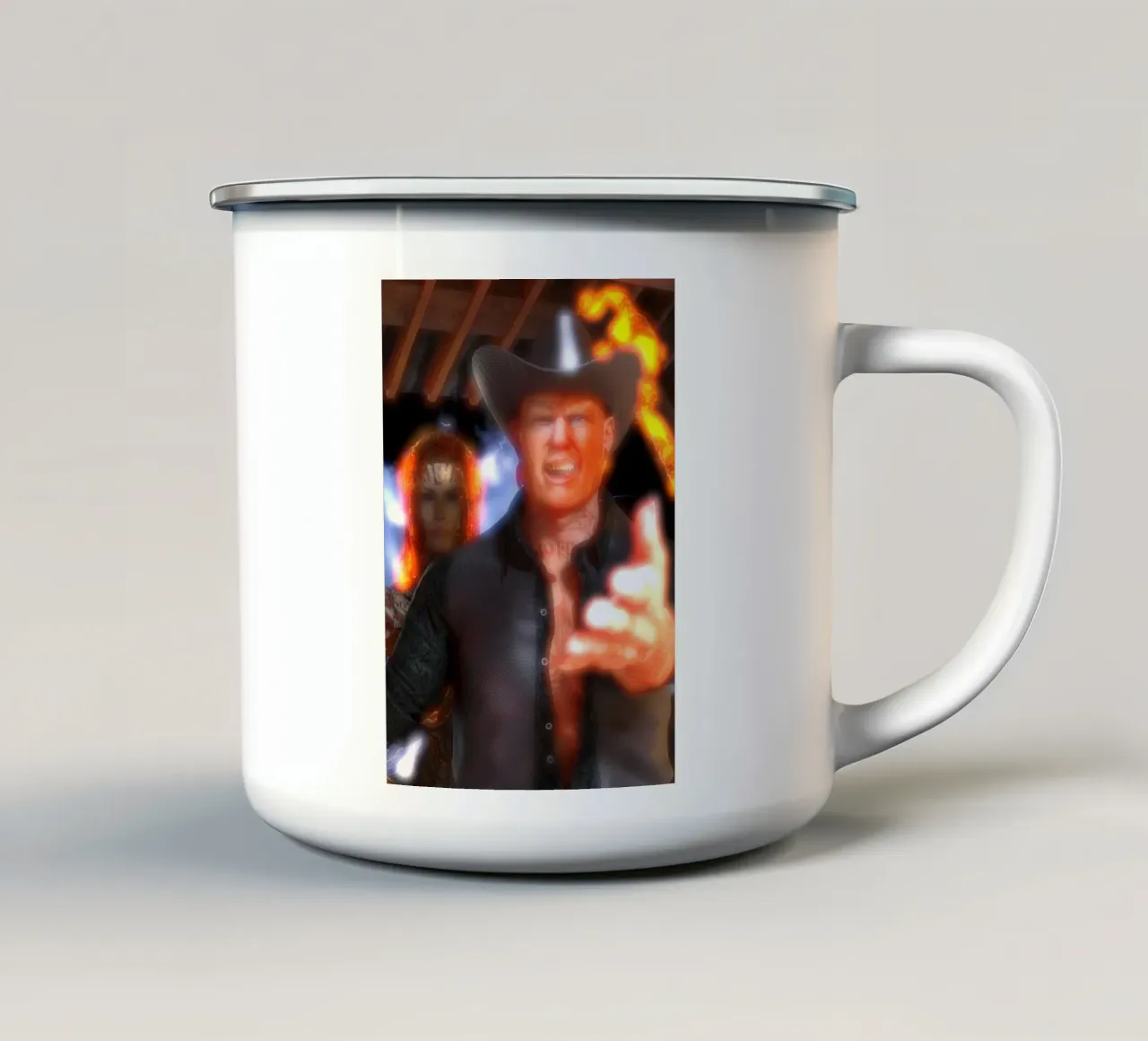 Donald and Melania - The Arrival enamel mug by the-witcher