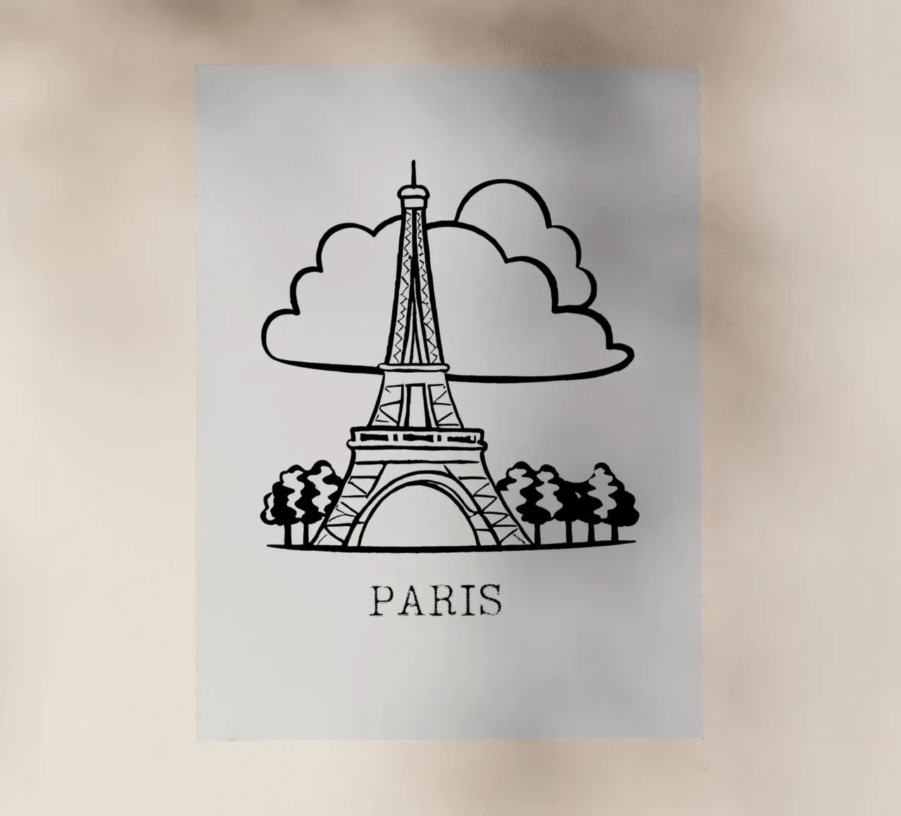 line drawing Paris pellicola backlit da ramosashop