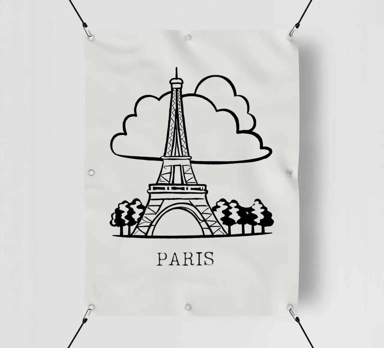 line drawing Paris telo in pvc da ramosashop