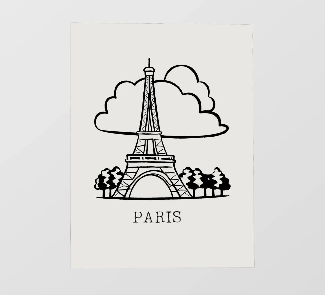 line drawing Paris telo in pvc da ramosashop