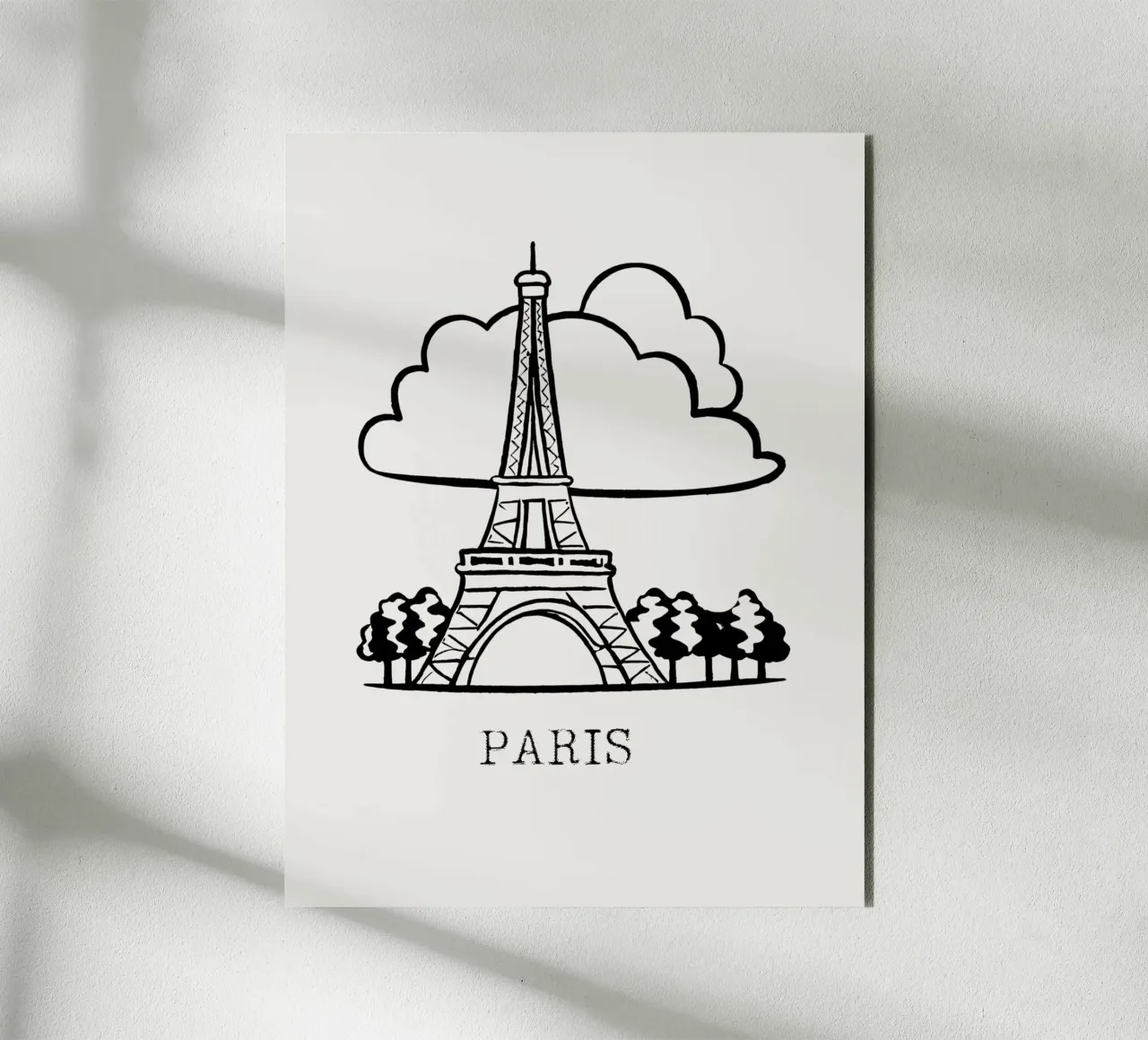 line drawing Paris alluminio dibond da ramosashop