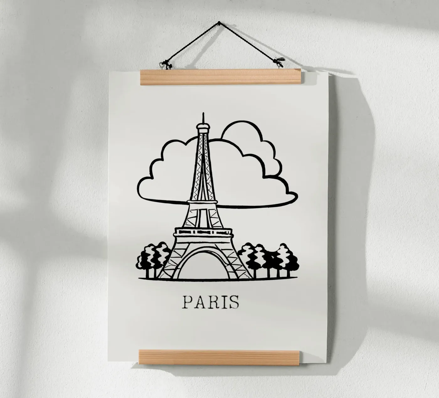 line drawing Paris poster da ramosashop