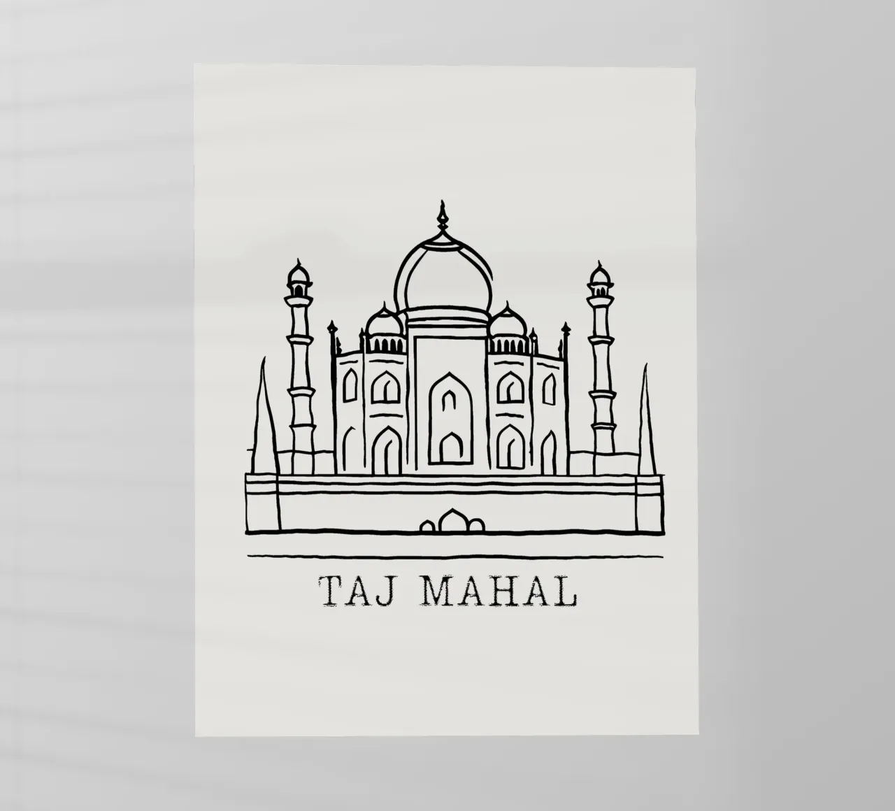 line drawing  Taj Mahal pellicola backlit da ramosashop