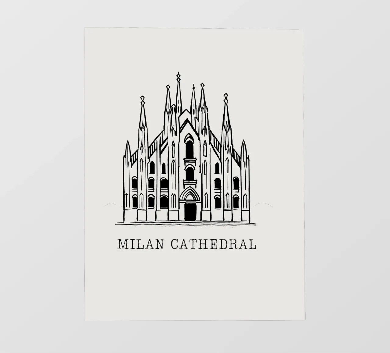 line drawing Milan Cathedral pellicola backlit da ramosashop