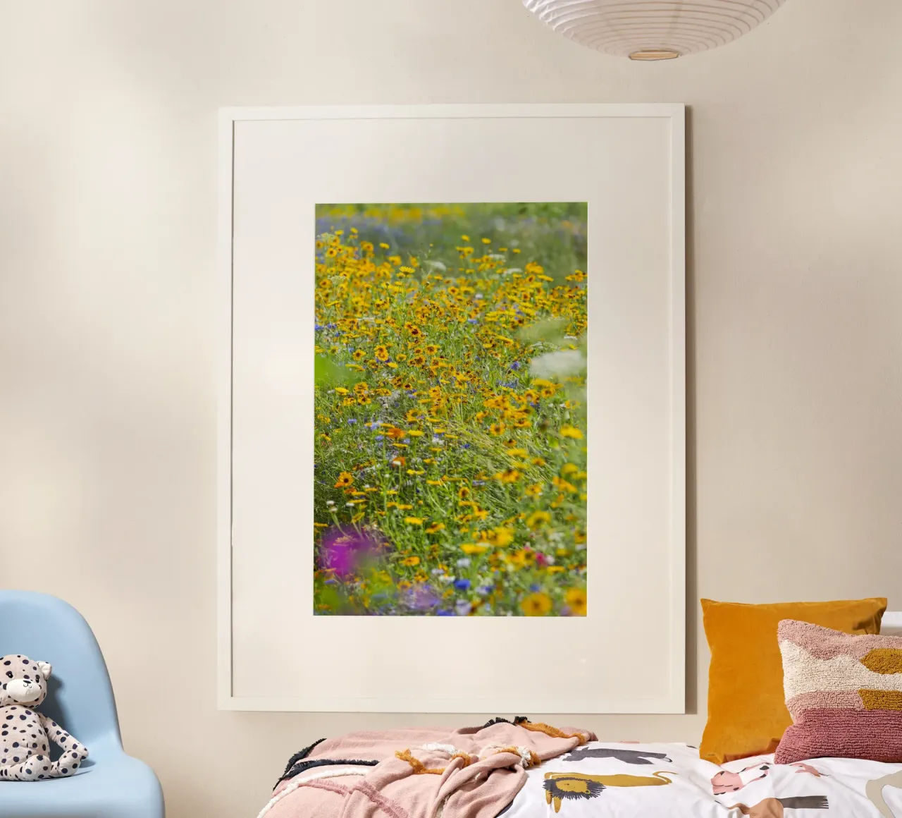 Une lueur d'or : Champ de fleurs de rhododendrons poster de Curious Collections by Marielle Leenders