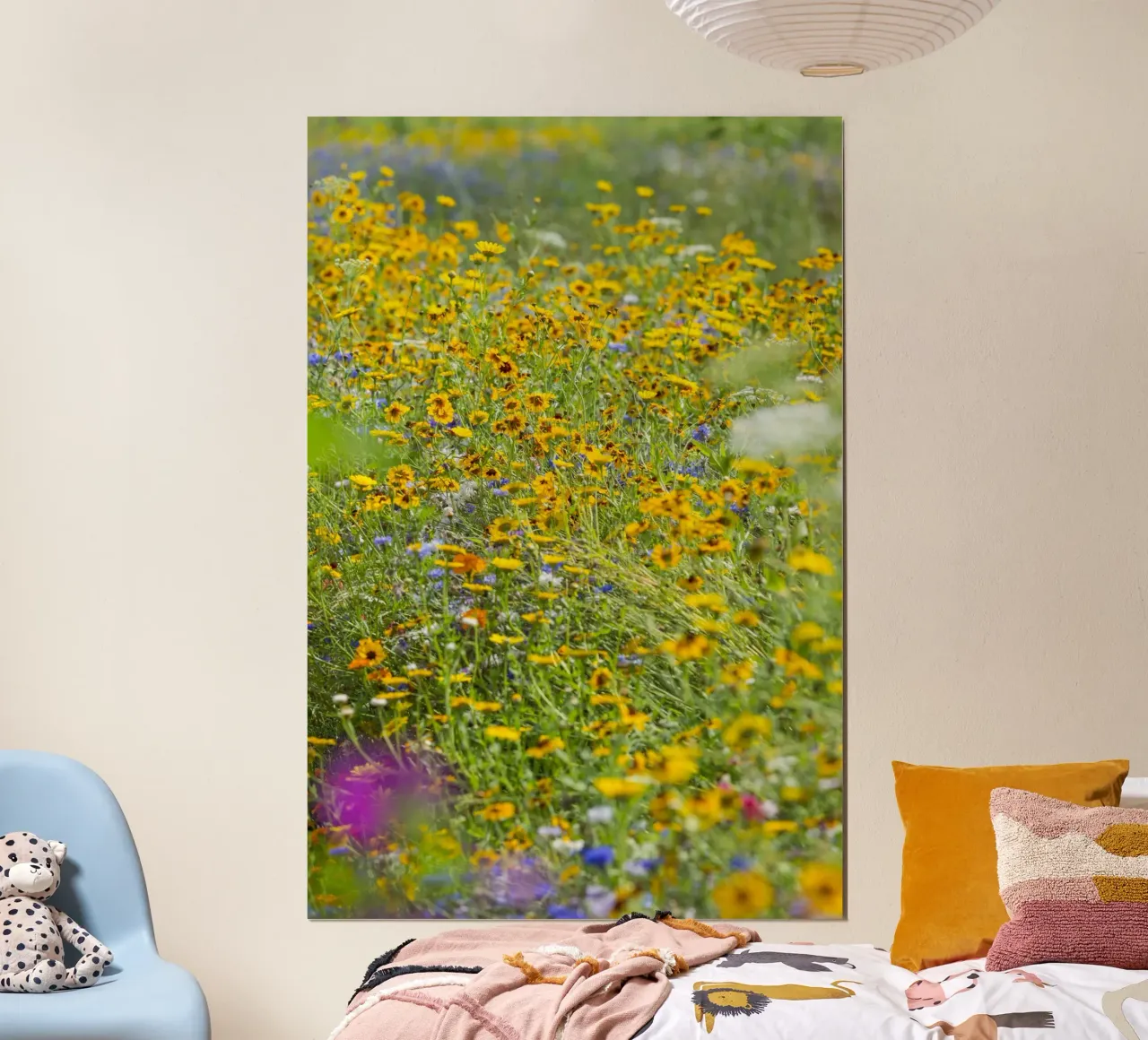 Une lueur d'or : Champ de fleurs de rhododendrons poster de Curious Collections by Marielle Leenders