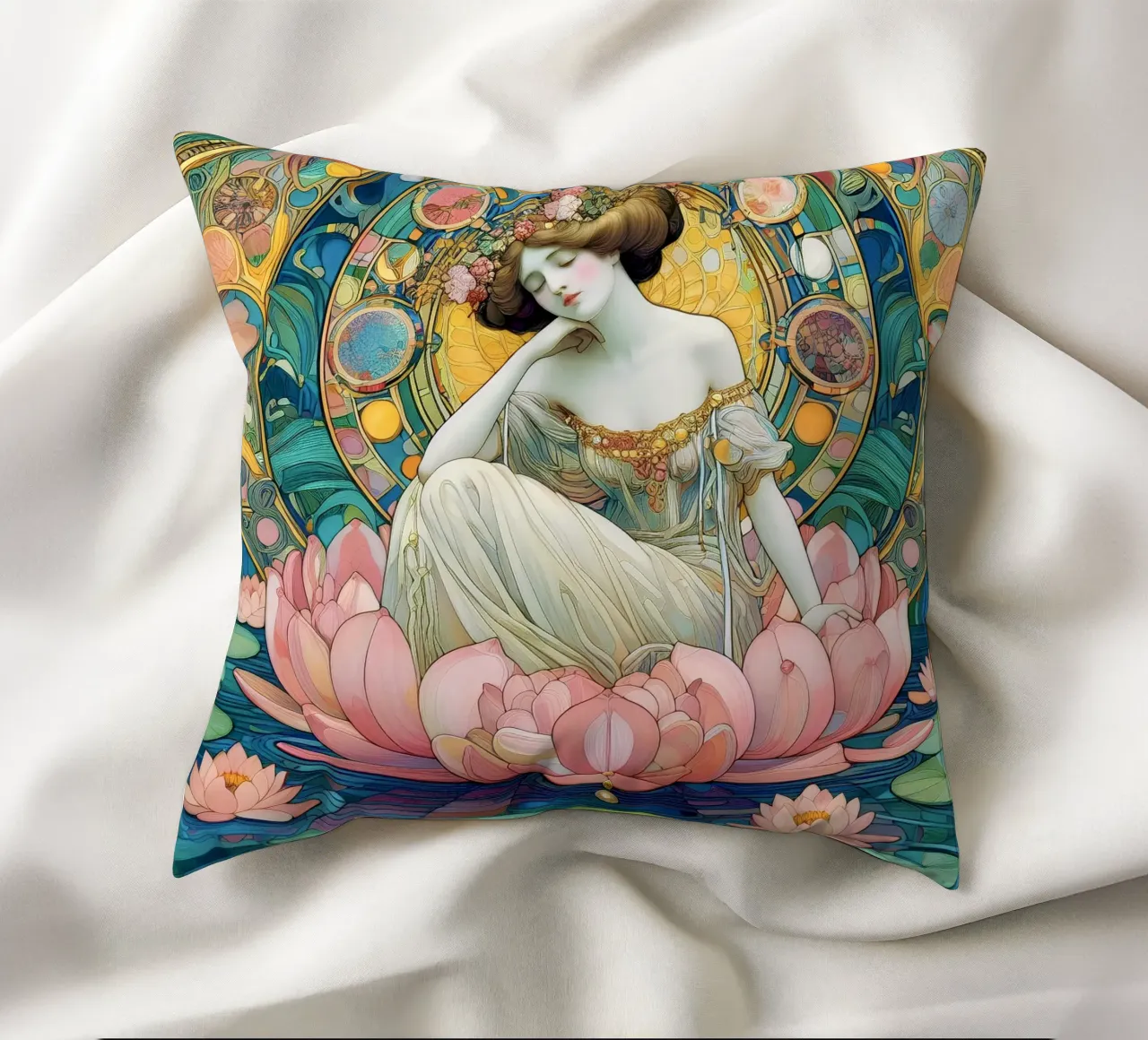 Ninfea cuscino da Art-Nouveau-Dsg
