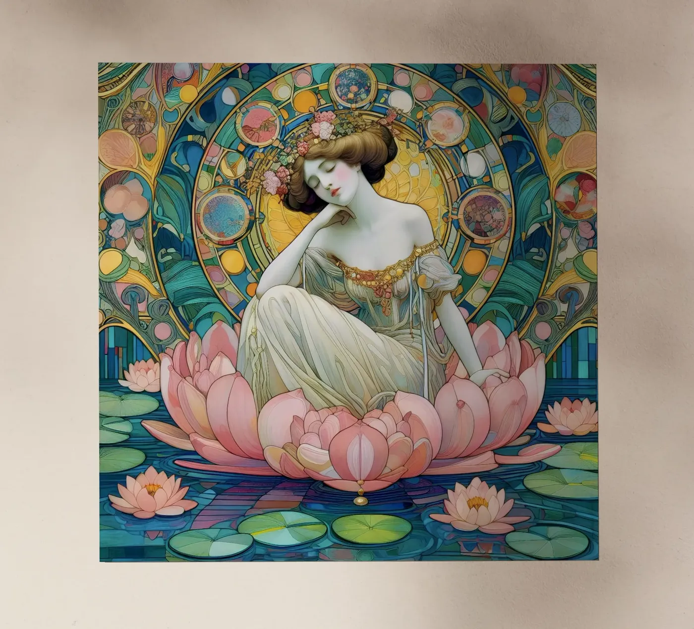 Waterlelie backlit folie van Art-Nouveau-Dsg