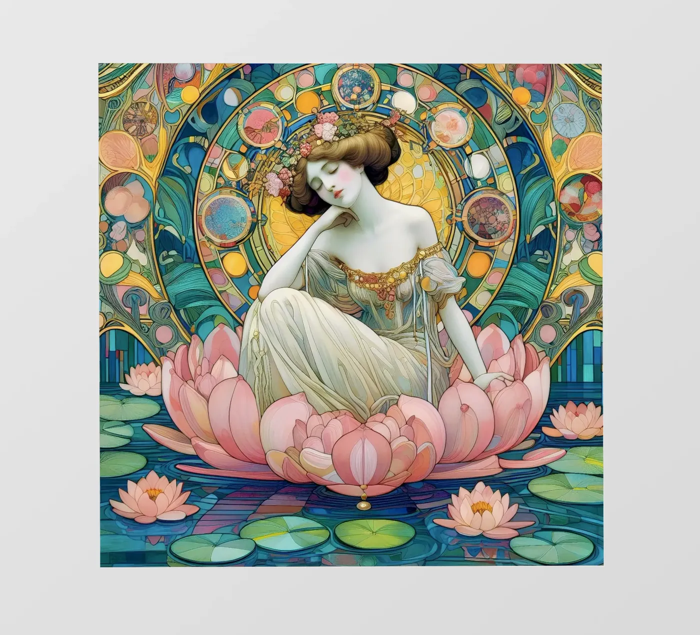 Waterlelie backlit folie van Art-Nouveau-Dsg