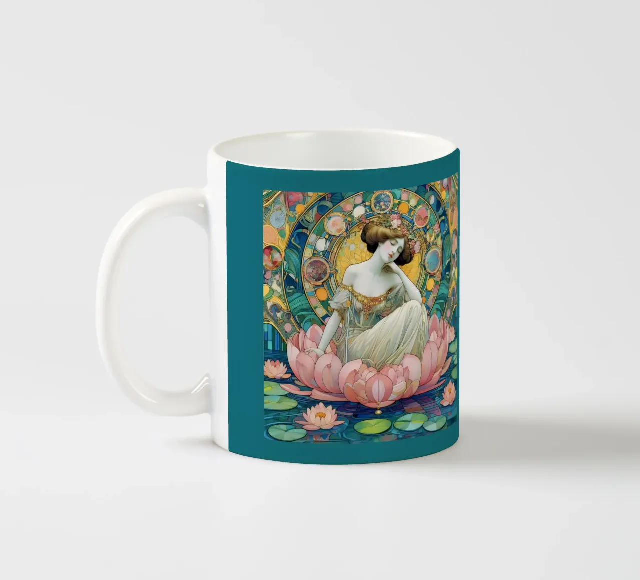 Ninfea tazza in ceramica da Art-Nouveau-Dsg