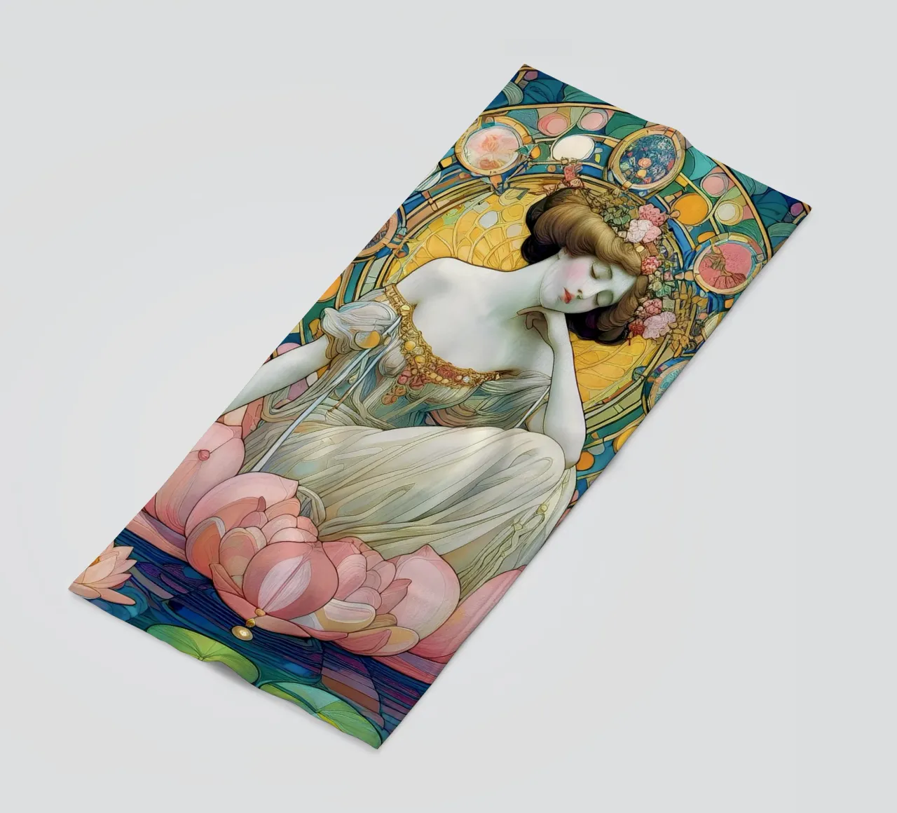 Seerose Strandtuch von Art-Nouveau-Dsg