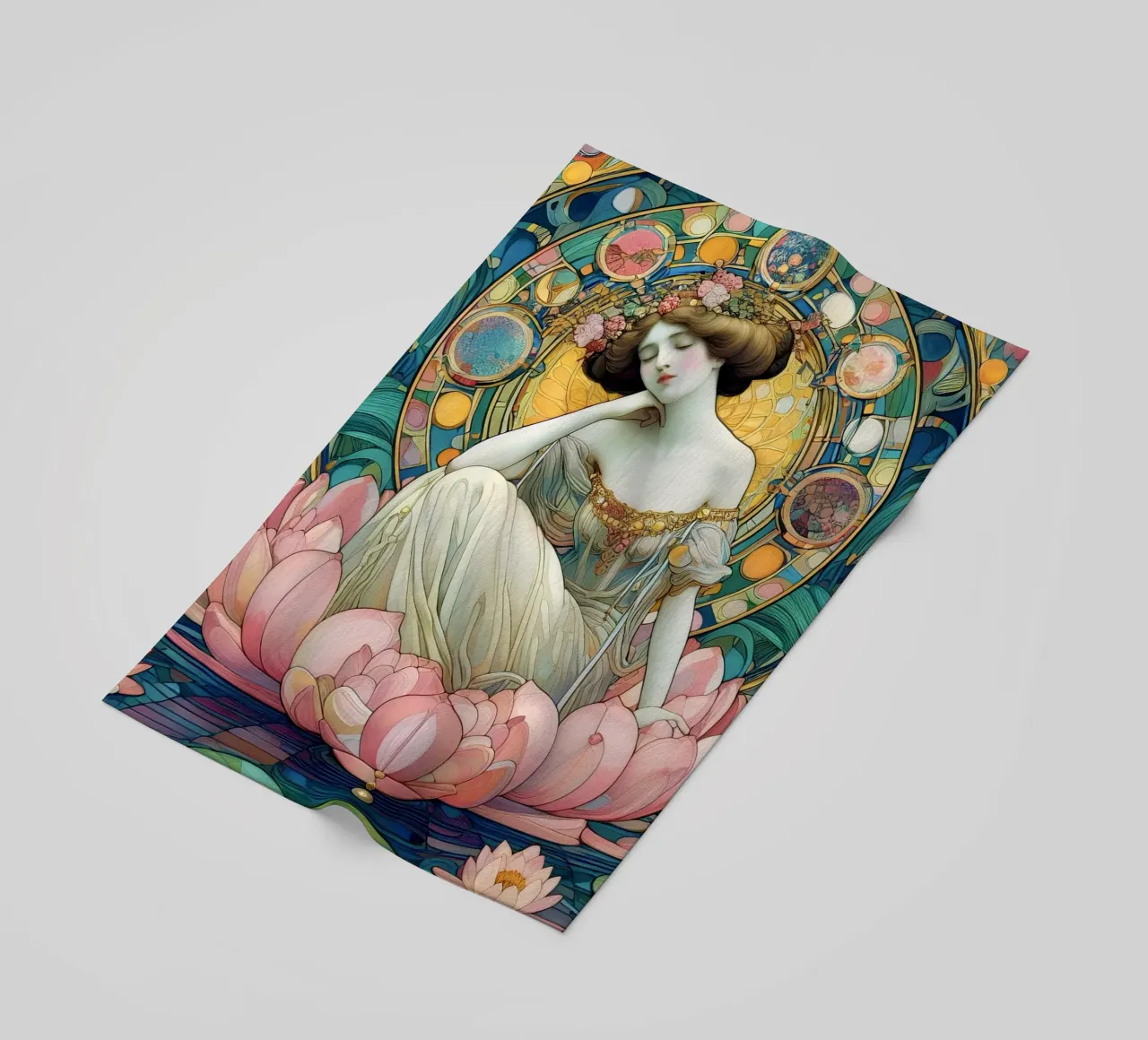 Seerose Strandtuch von Art-Nouveau-Dsg