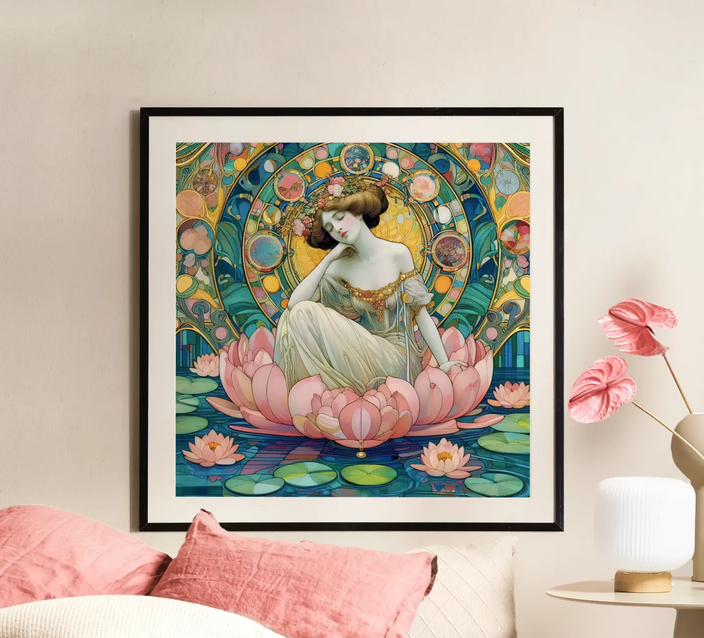 Ninfea poster da Art-Nouveau-Dsg