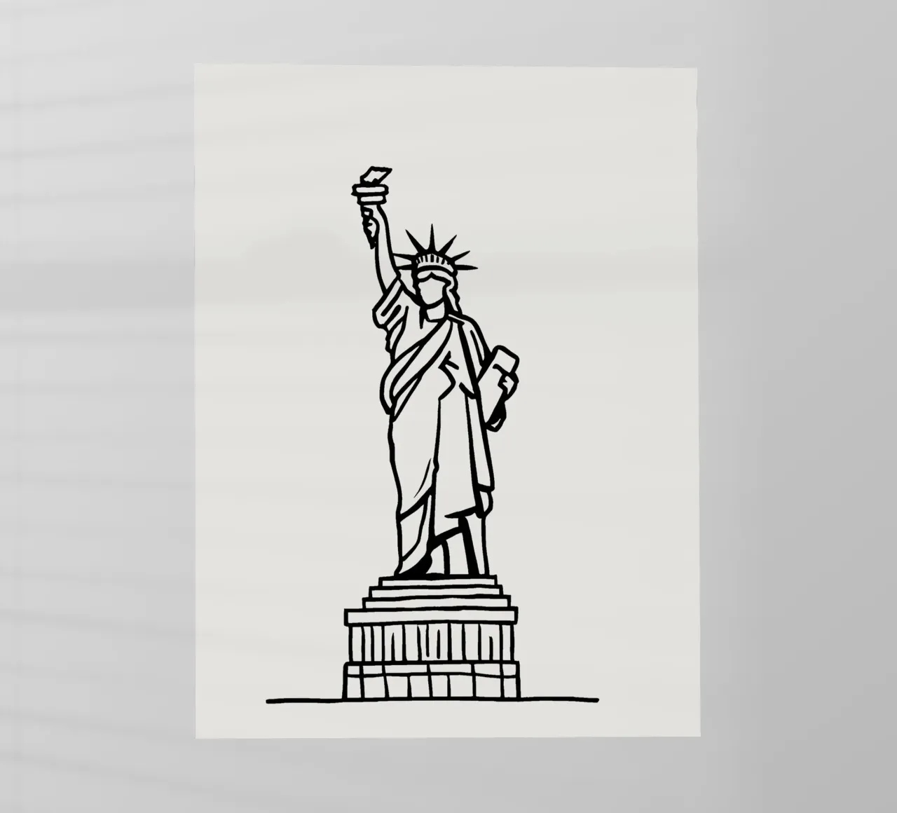 simple line drawing the Statue of Liberty pellicola backlit da ramosashop