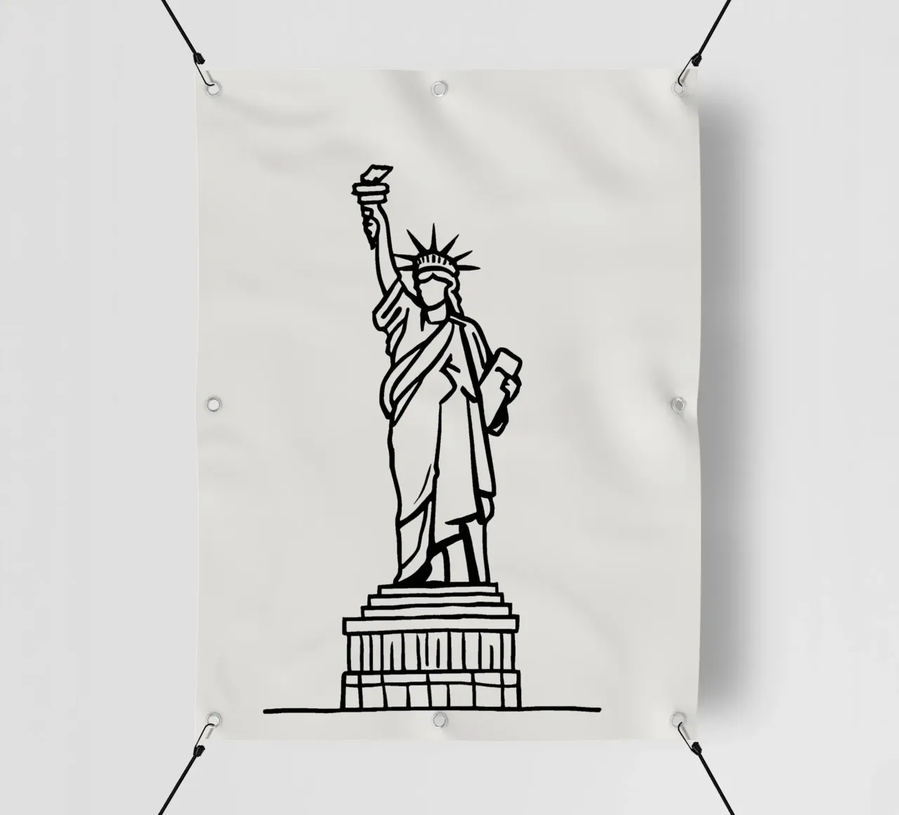 simple line drawing the Statue of Liberty telo in pvc da ramosashop