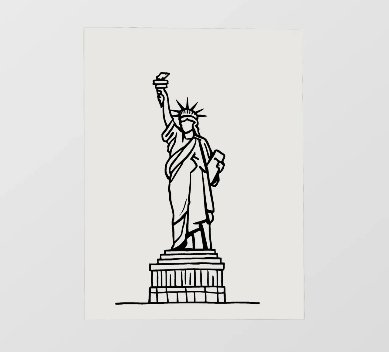 simple line drawing the Statue of Liberty telo in pvc da ramosashop