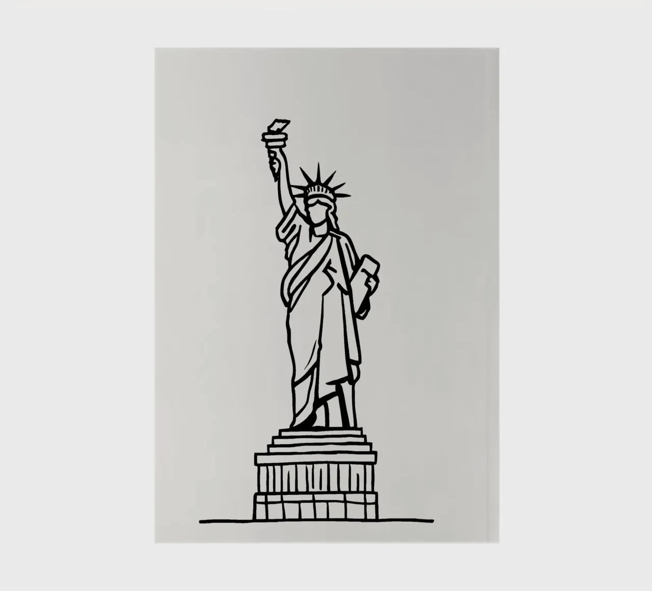 simple line drawing the Statue of Liberty diario da ramosashop