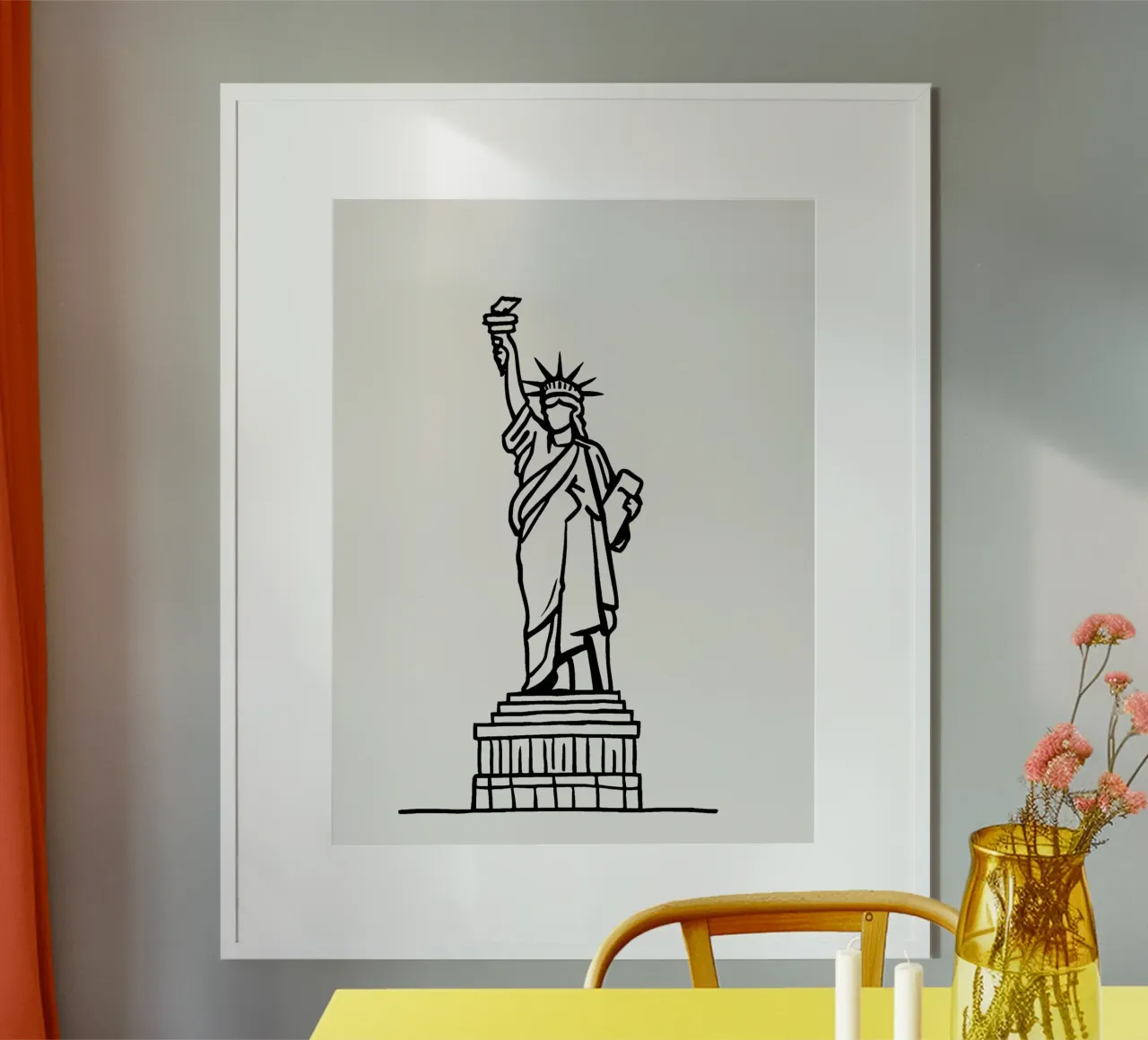 simple line drawing the Statue of Liberty carta hahnemühle da ramosashop