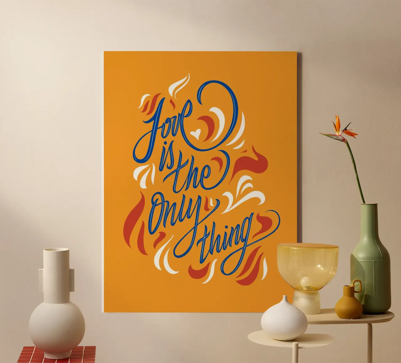 Love is the only thing tela con Cornice a cassetta da Glettering