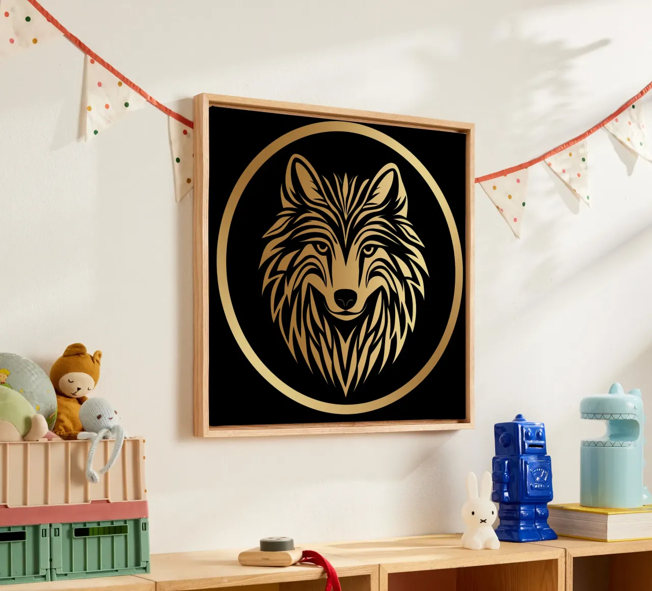 Logo del Lupo d'Oro tela con Cornice a cassetta da Autofocus