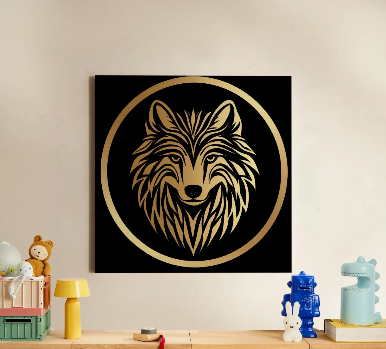 Logo del Lupo d'Oro tela con Cornice a cassetta da Autofocus